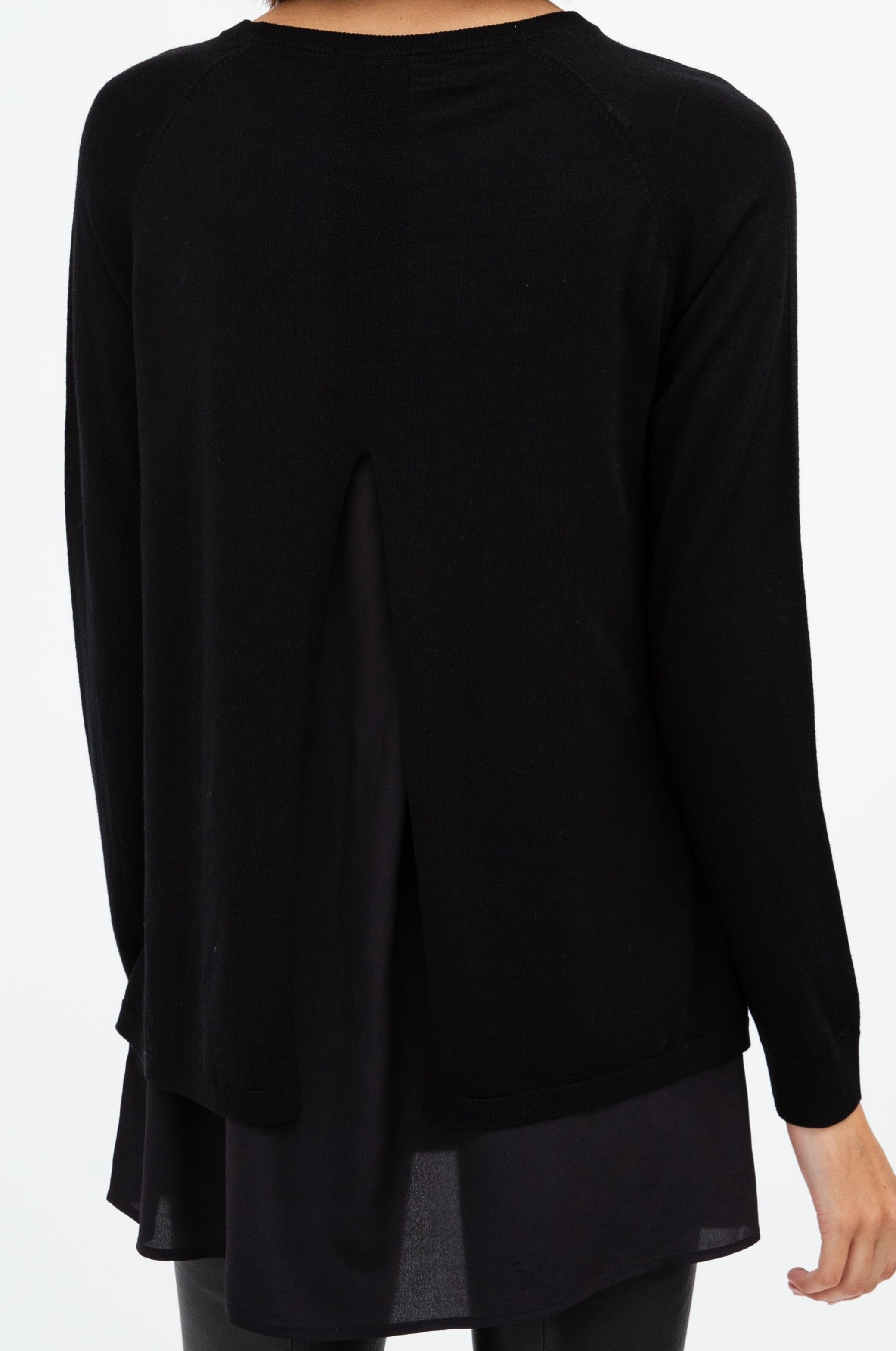 ALIA SILK - LINED MERINO WOOL TOP WITH OPEN BACK - Jarbo