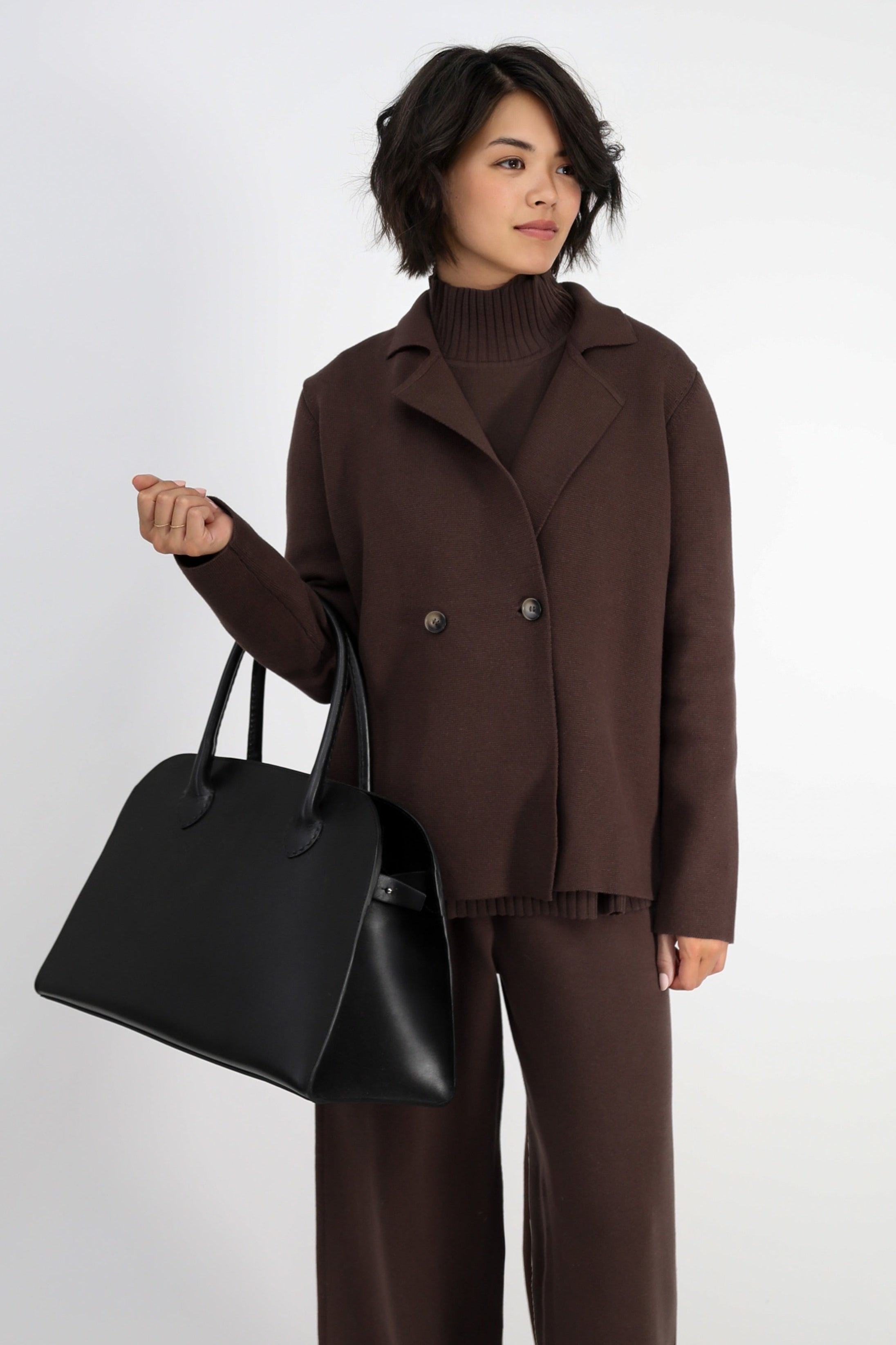 ARDEN HANDBAG IN BLACK ITALIAN LEATHER - Jarbo