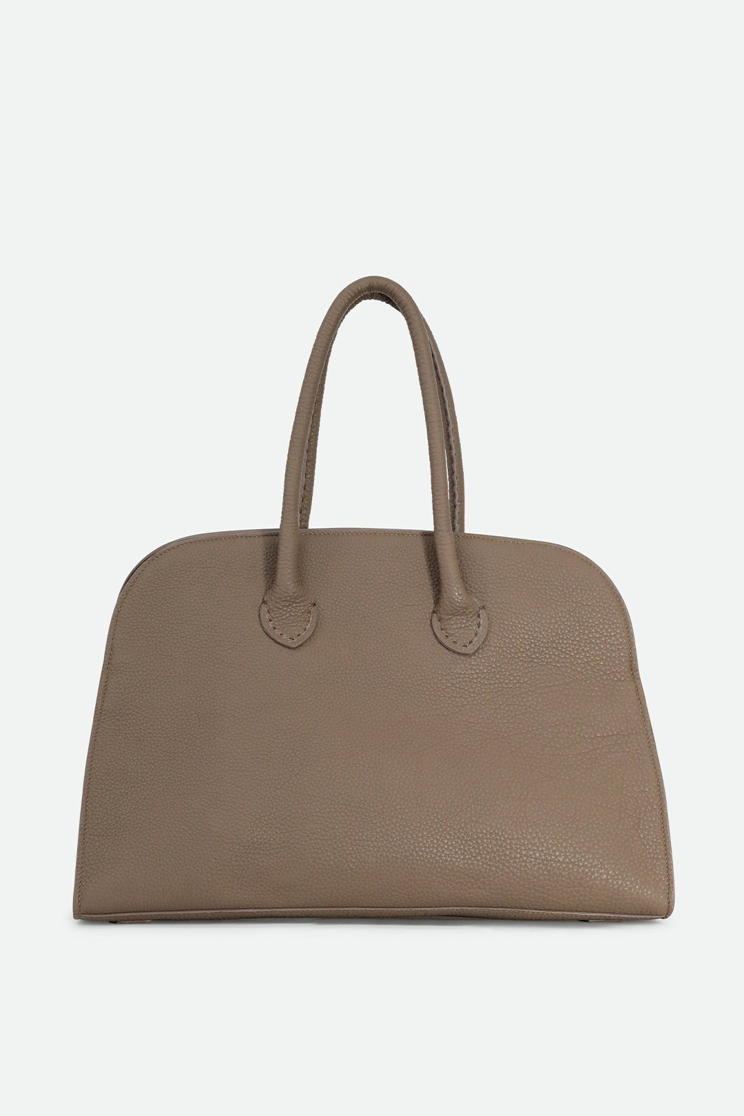 ARDEN HANDBAG IN ITALIAN LEATHER TAUPE - Jarbo