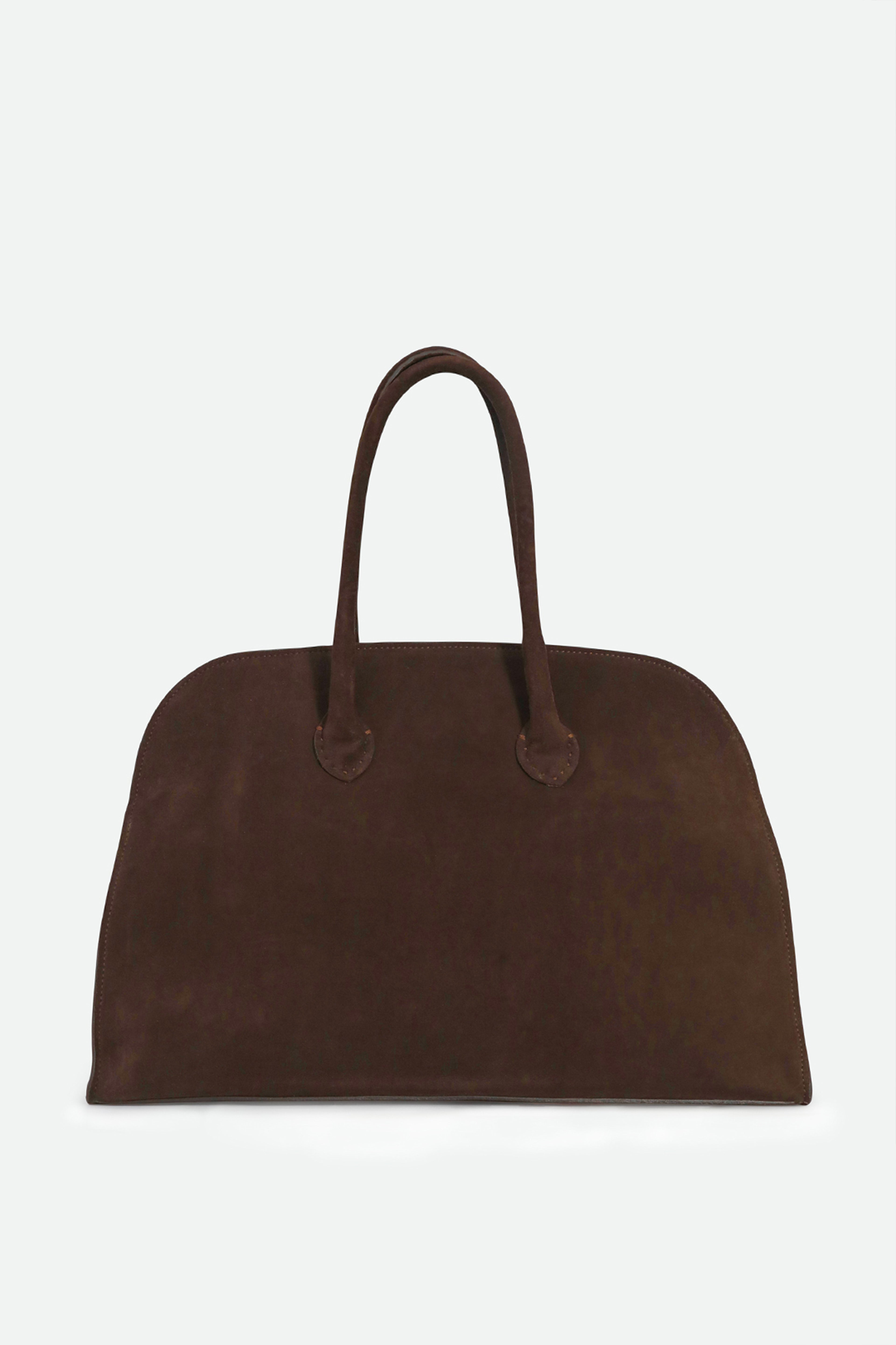 ARDEN HANDBAG IN ITALIAN SUEDE DARK BROWN - Jarbo