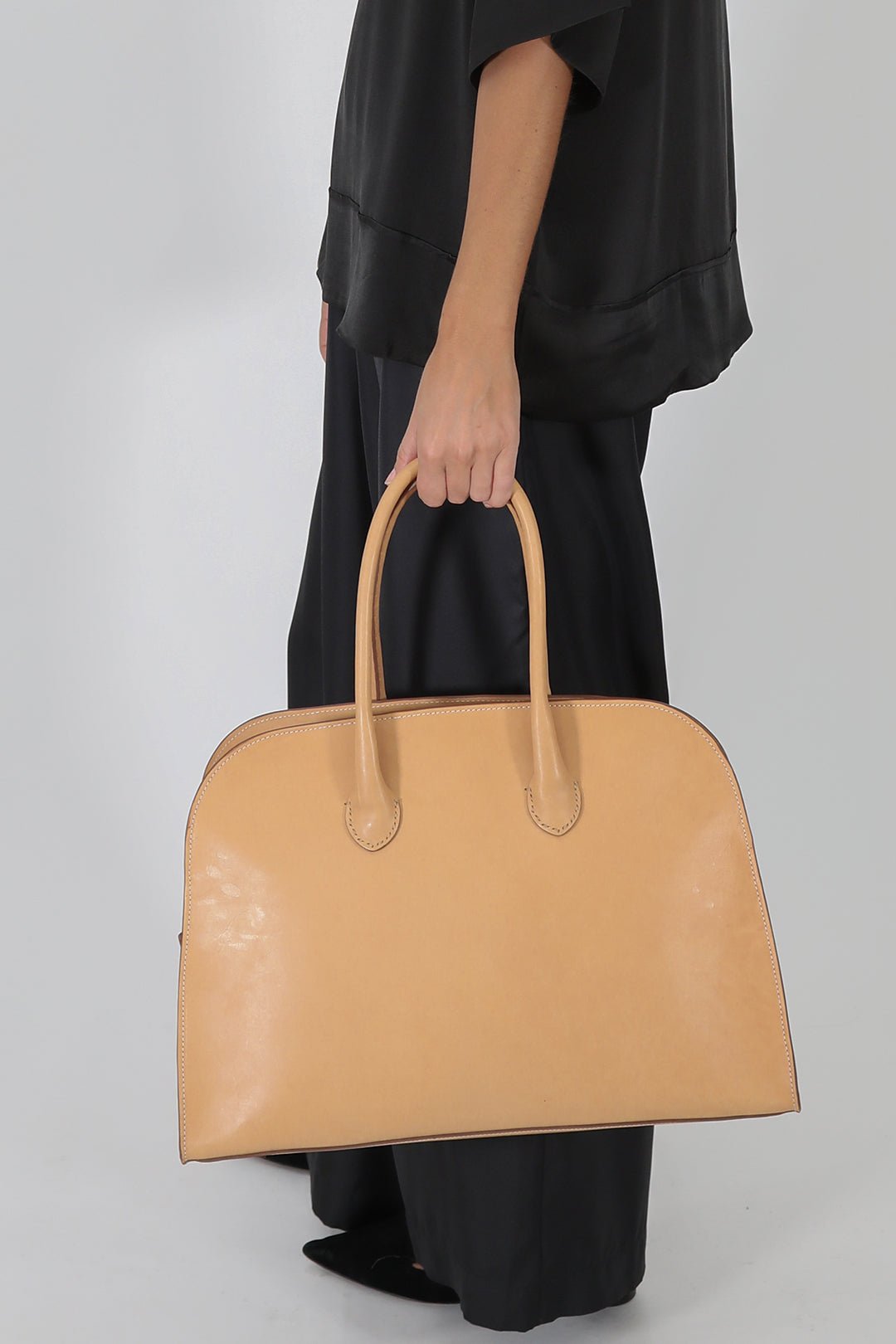 ARDEN HANDBAG IN NATURAL TANNED LEATHER - Jarbo