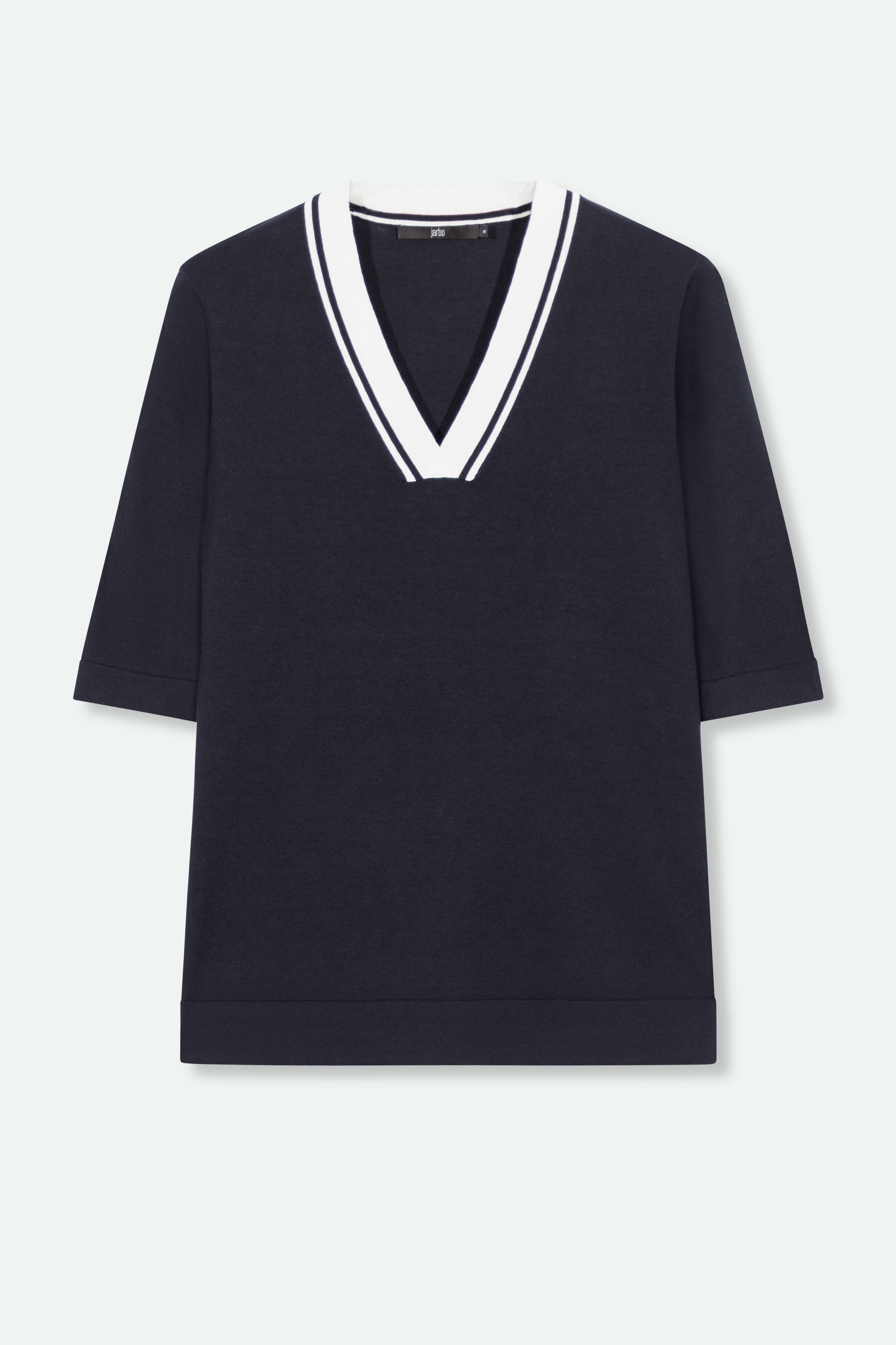 ARLO V-NECK IN FINE GAUGE ITALIAN SILK COTTON - Jarbo