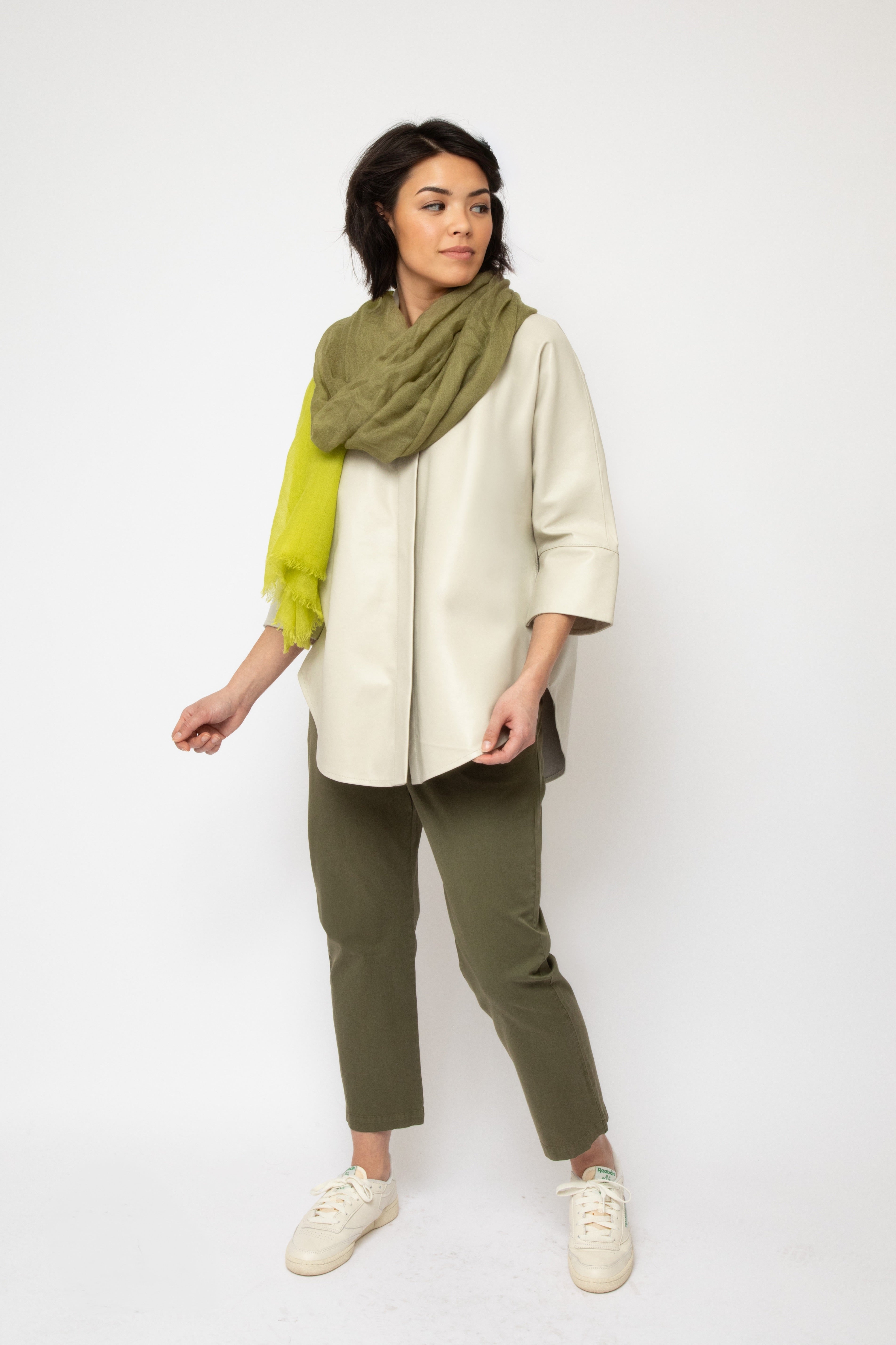 ARMY SAFARI LIGHTWEIGHT SCARF IN HAND DYED CASHMERE - Jarbo
