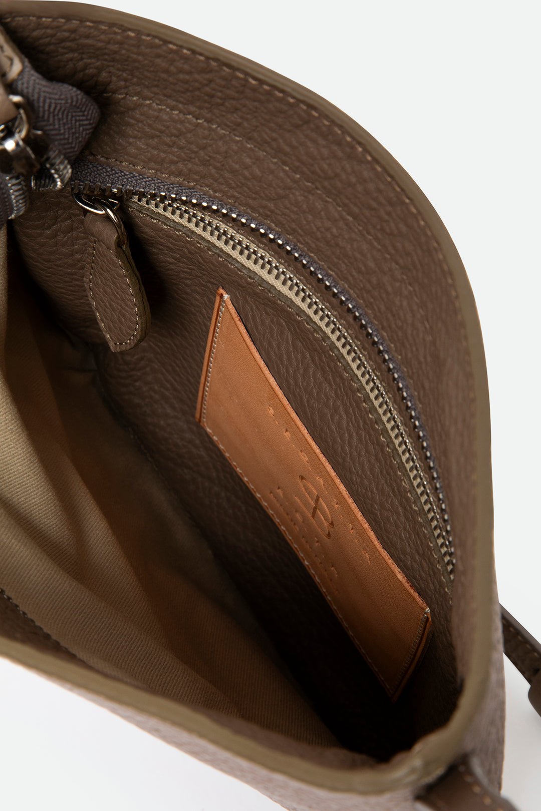 ASTRA ITALIAN LEATHER CROSSBODY TAUPE - Jarbo