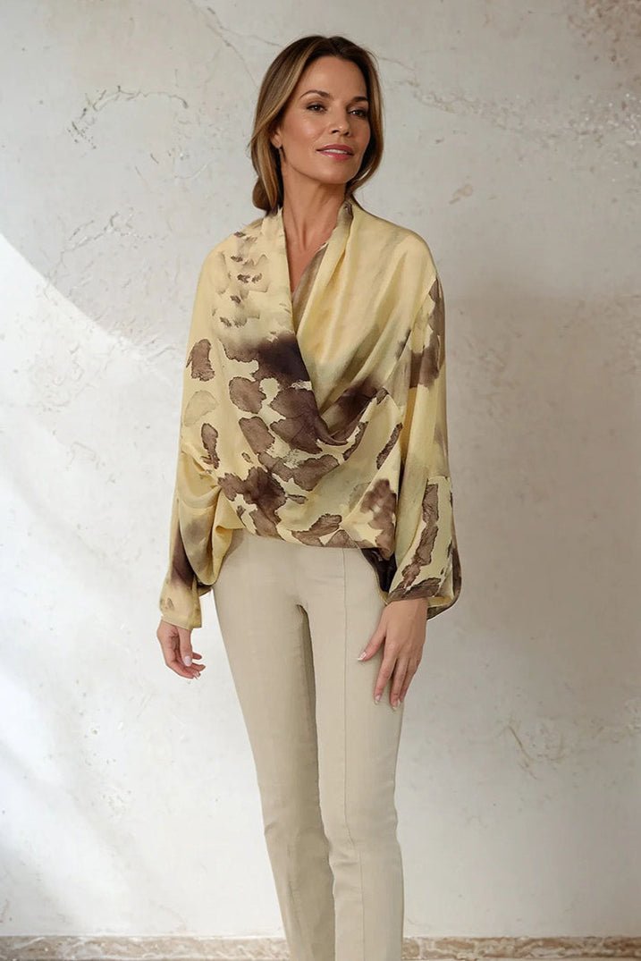 ATHENA CAPE WRAP IN SILK VOILE IN SUMMER SUNSET - Jarbo