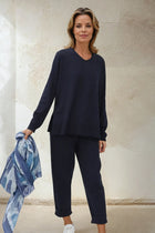 AVERY V NECK TUNIC IN DOUBLE KNIT PIMA COTTON