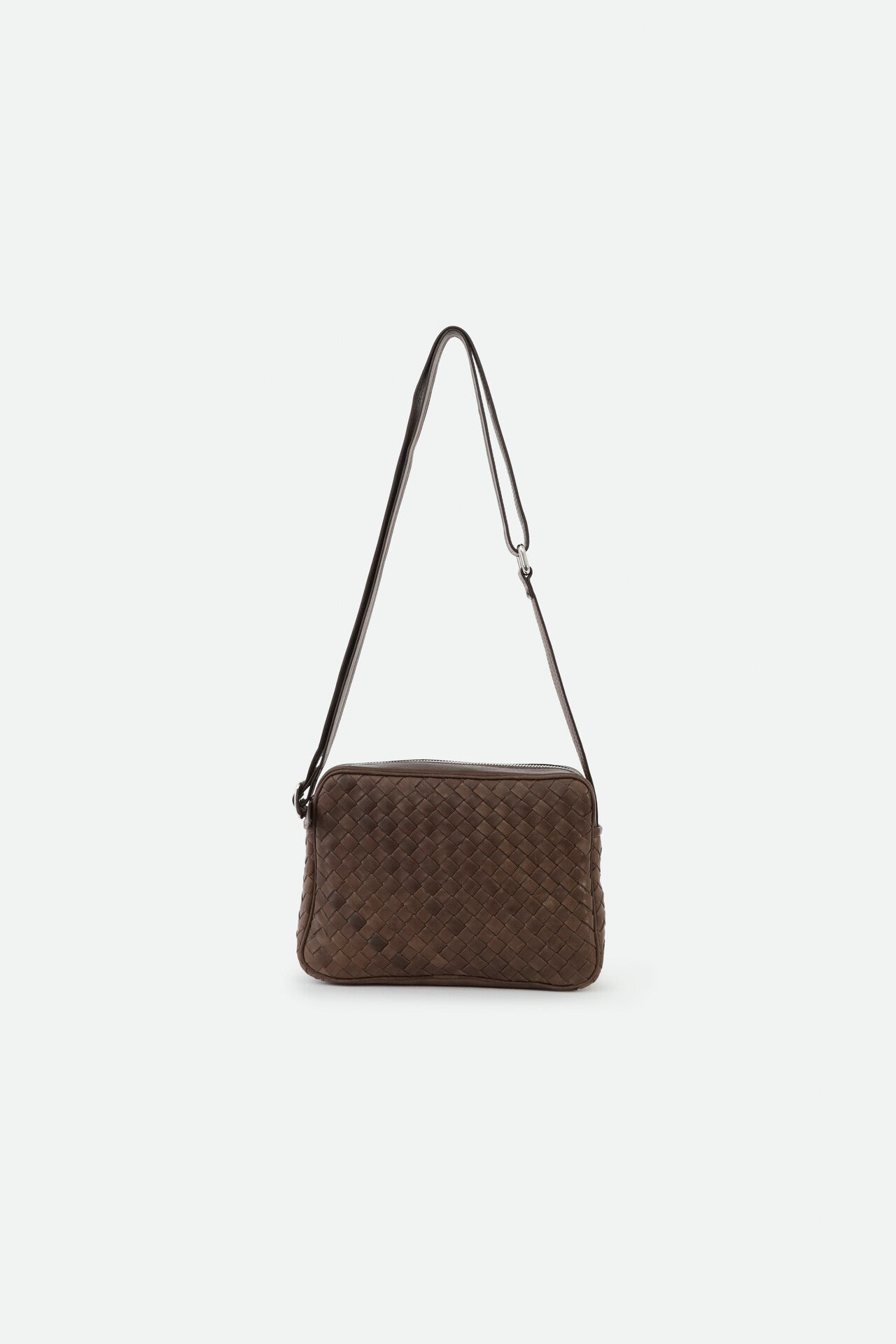 BARI WOVEN BAG IN ITALIAN LEATHER BROWN - Jarbo