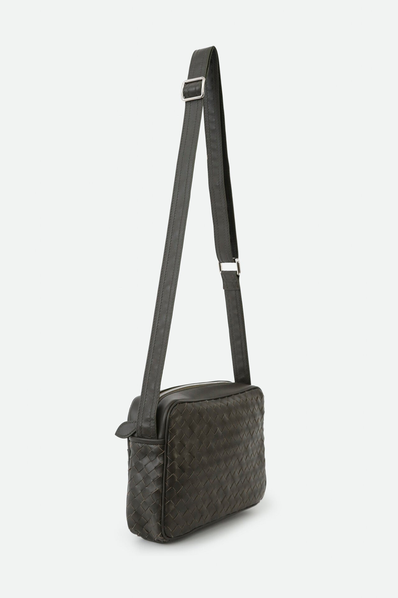 BARI WOVEN BAG IN ITALIAN LEATHER OLIVE - Jarbo