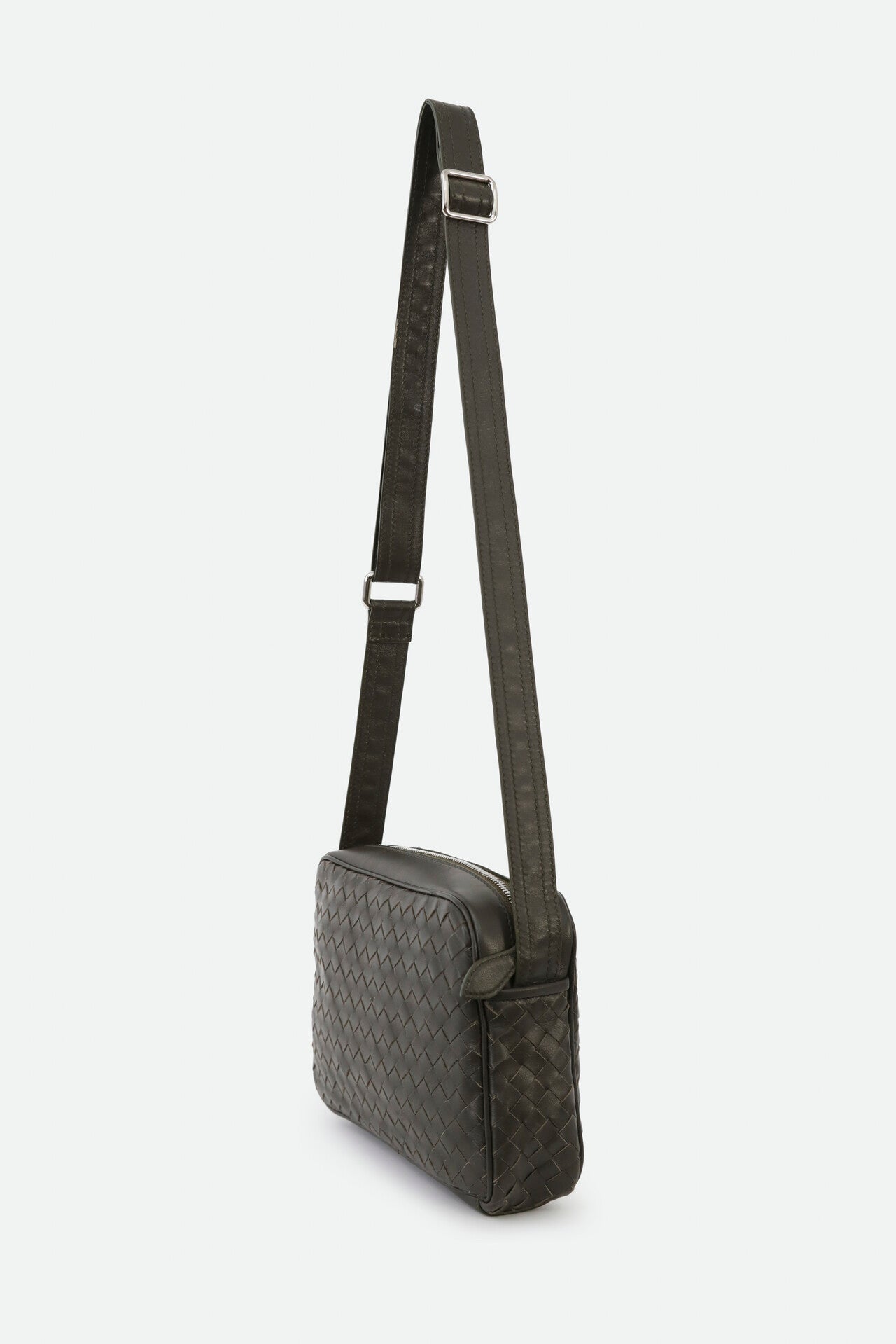 BARI WOVEN BAG IN ITALIAN LEATHER OLIVE - Jarbo