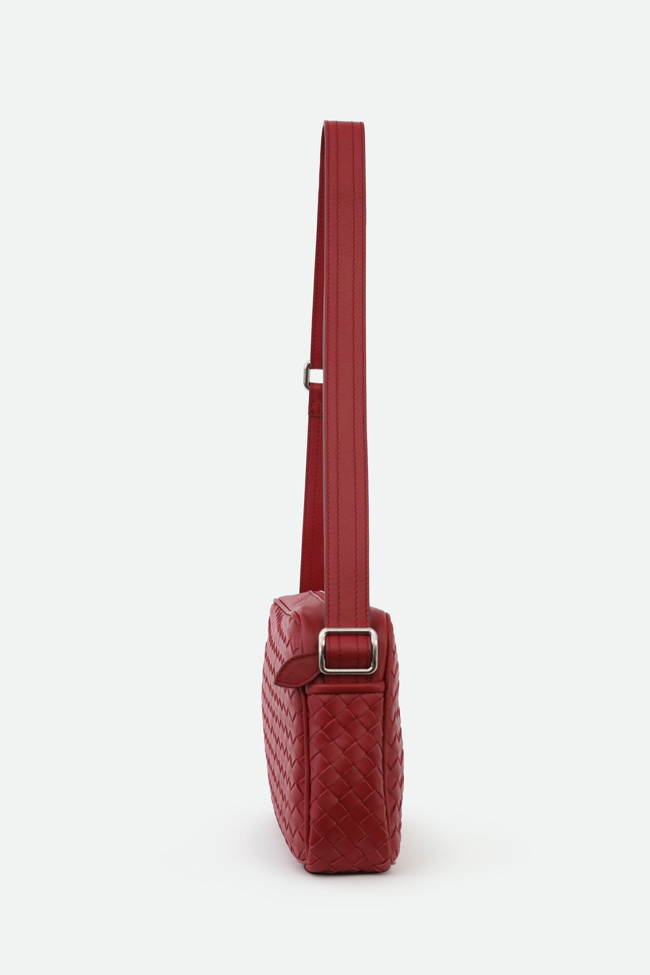 BARI WOVEN BAG IN ITALIAN LEATHER RED - Jarbo