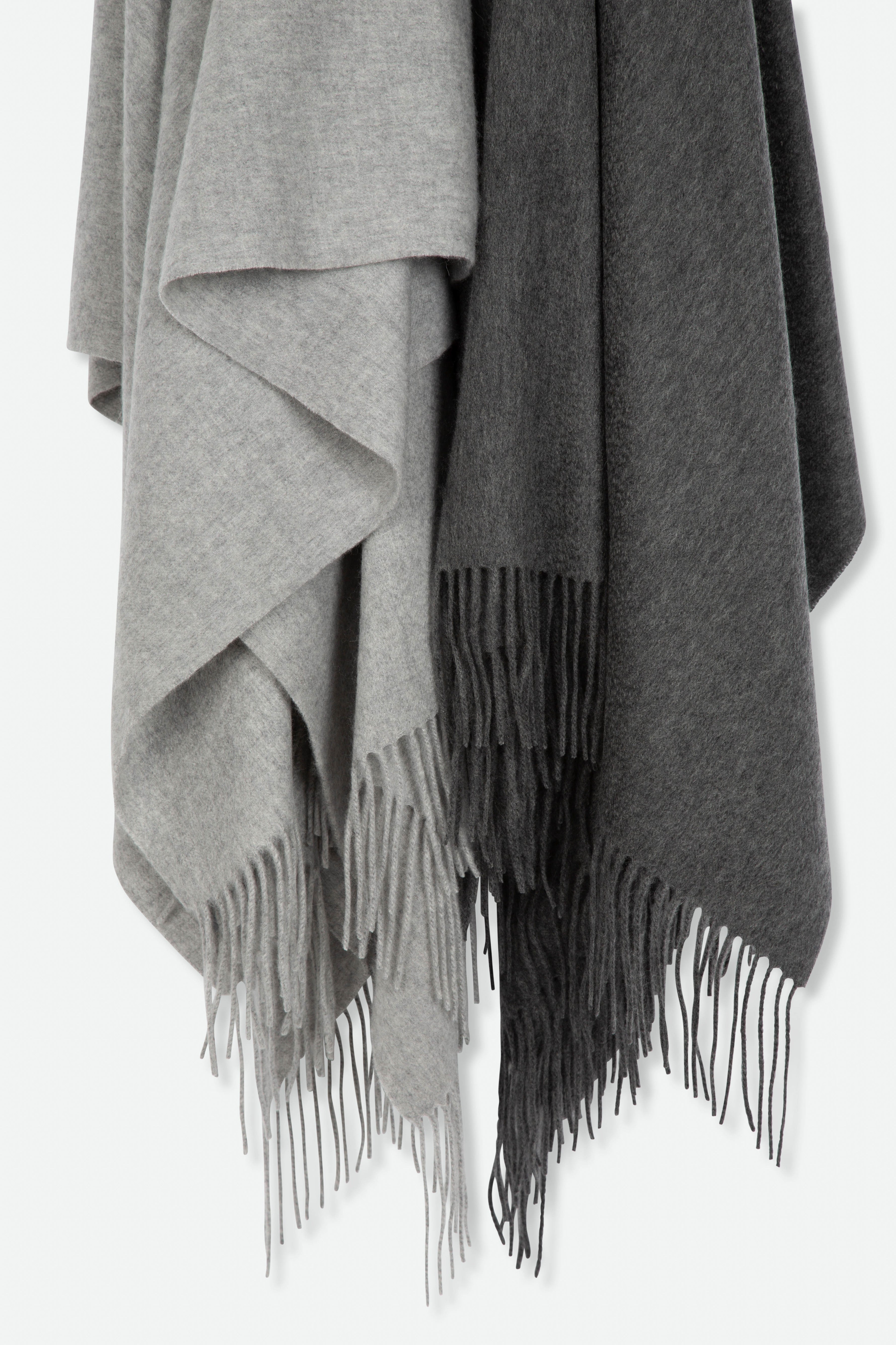 BASILIO BLANKET FRINGED WRAP IN PURE CASHMERE - Jarbo