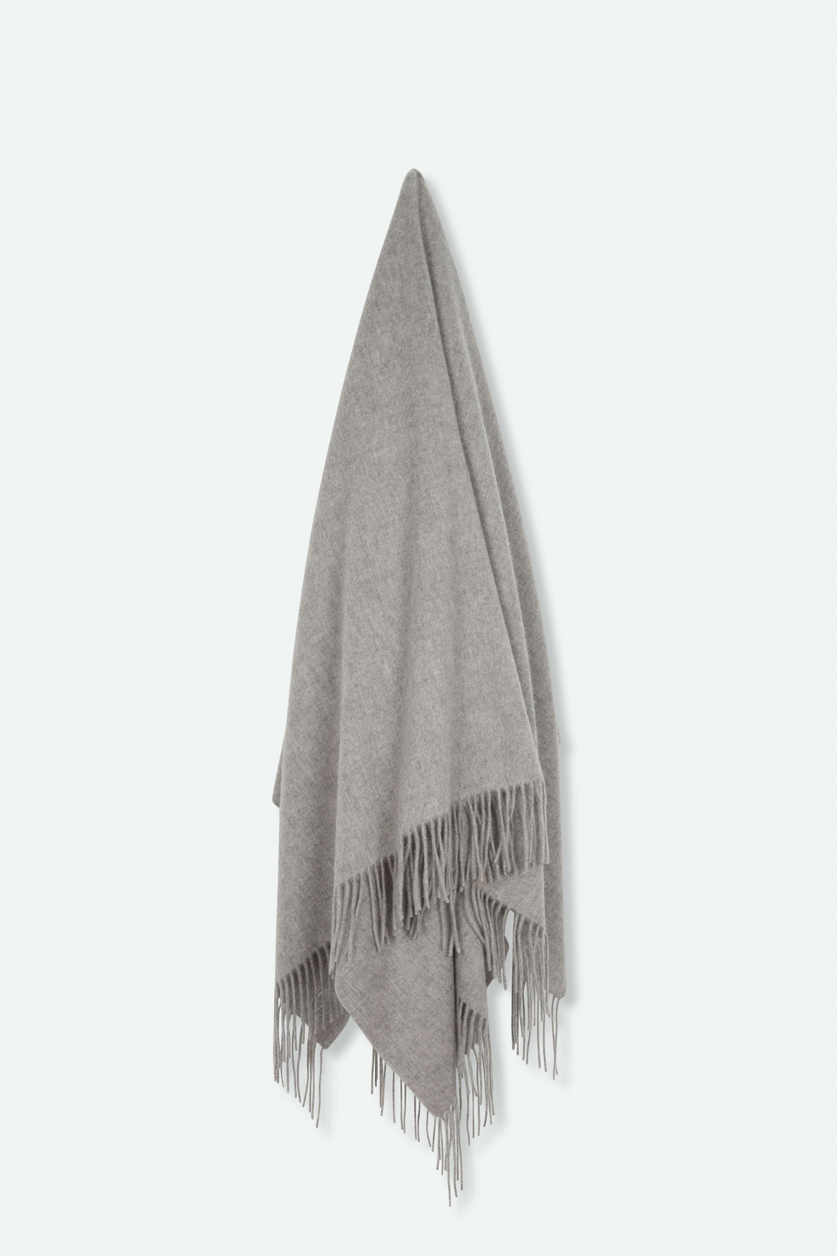 BASILIO BLANKET FRINGED WRAP IN PURE CASHMERE - Jarbo