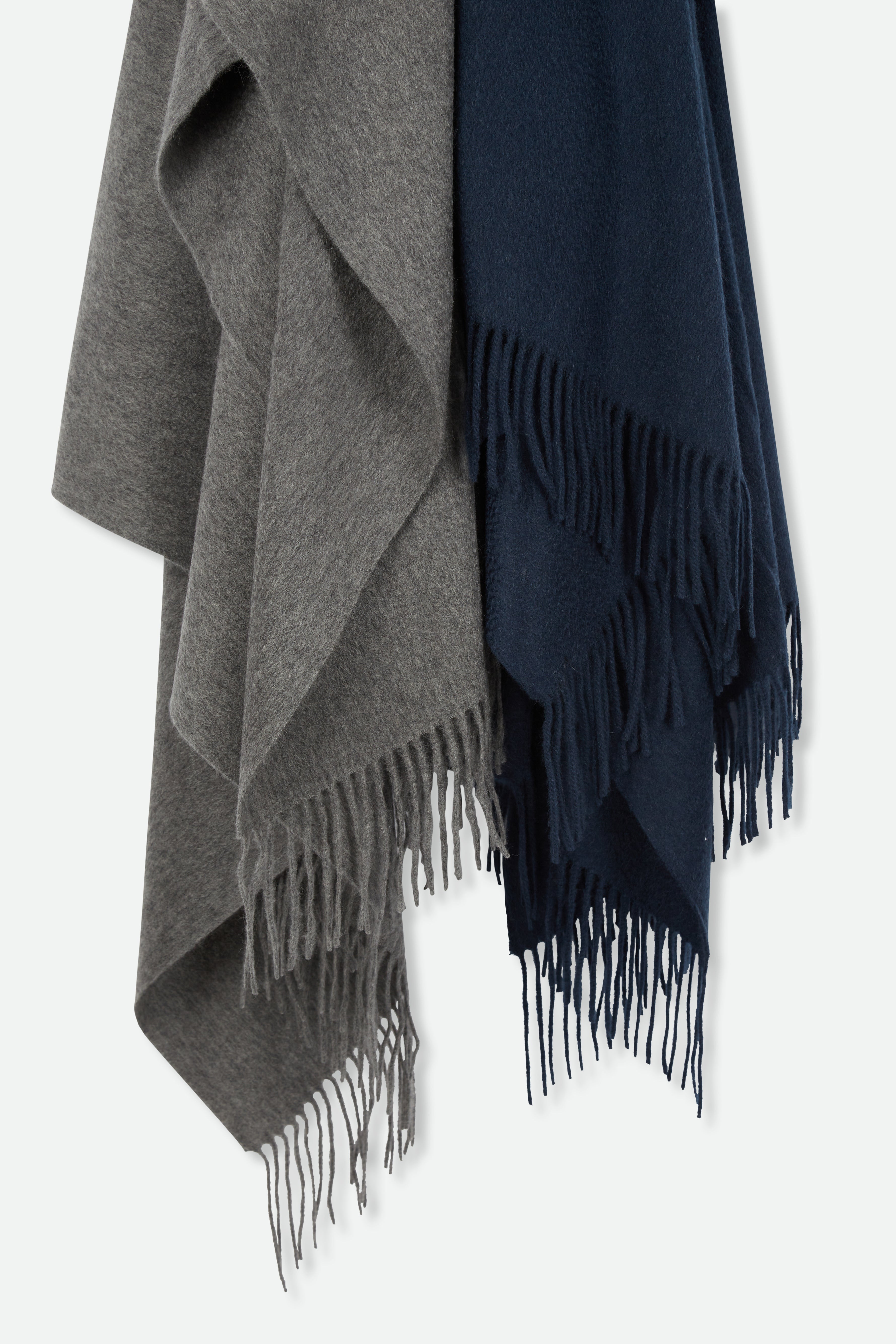 BASILIO BLANKET FRINGED WRAP IN PURE CASHMERE - Jarbo