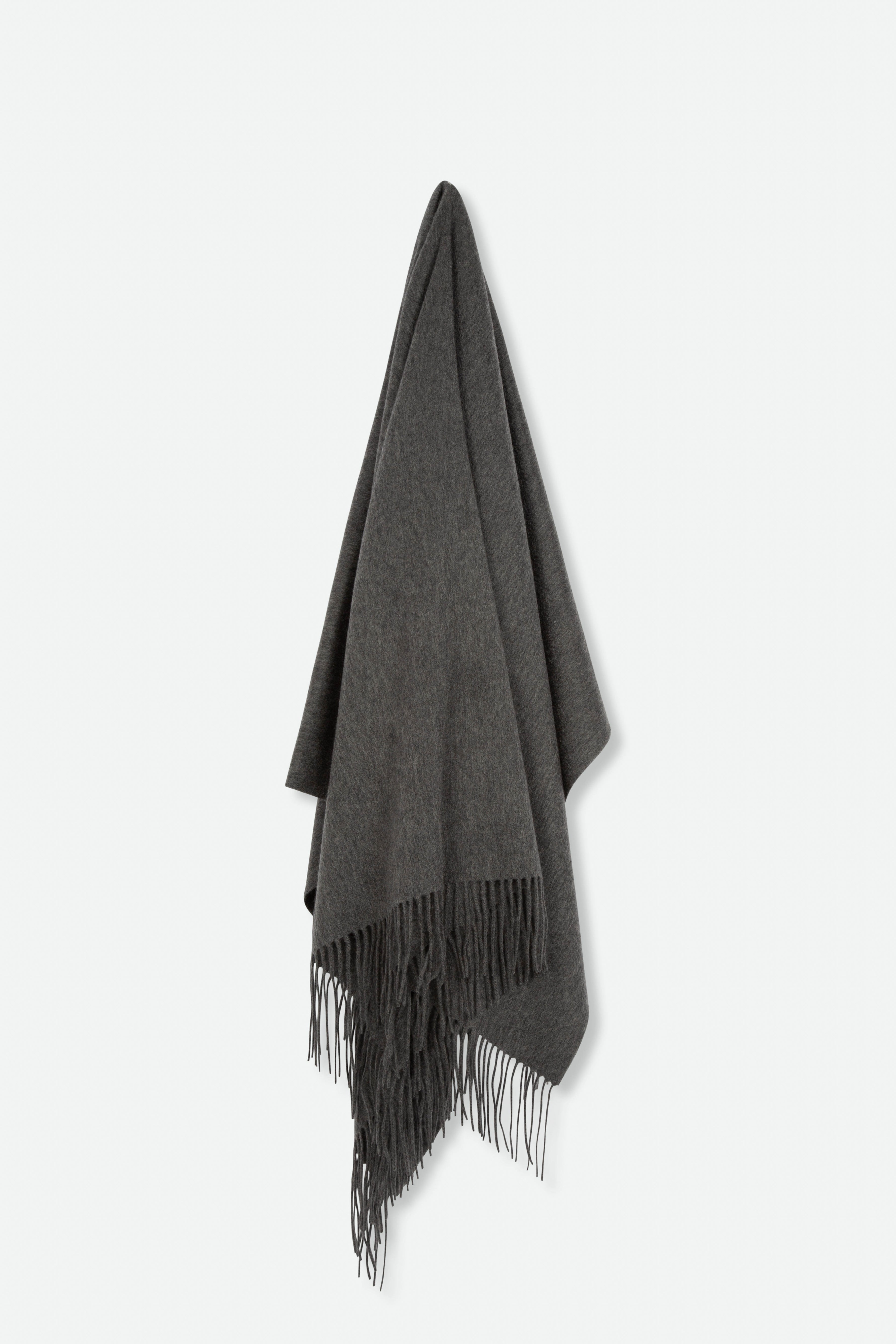 BASILIO BLANKET FRINGED WRAP IN PURE CASHMERE - Jarbo