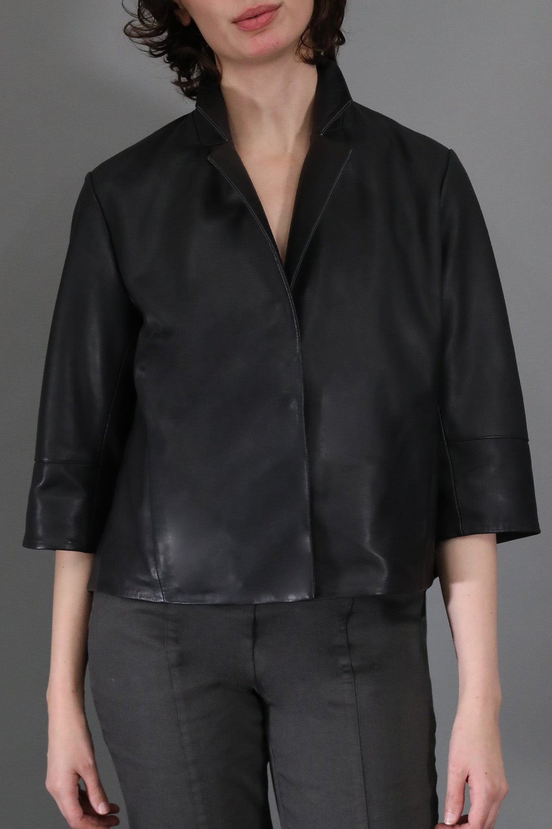 BELLAMY CROPPED LEATHER JACKET - Jarbo