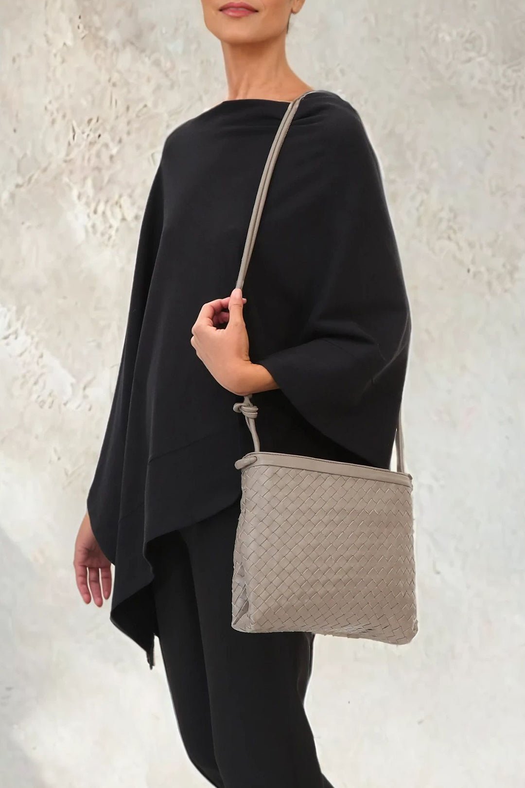 BELLIZZI BAG IN WOVEN ITALIAN LEATHER TAUPE - Jarbo