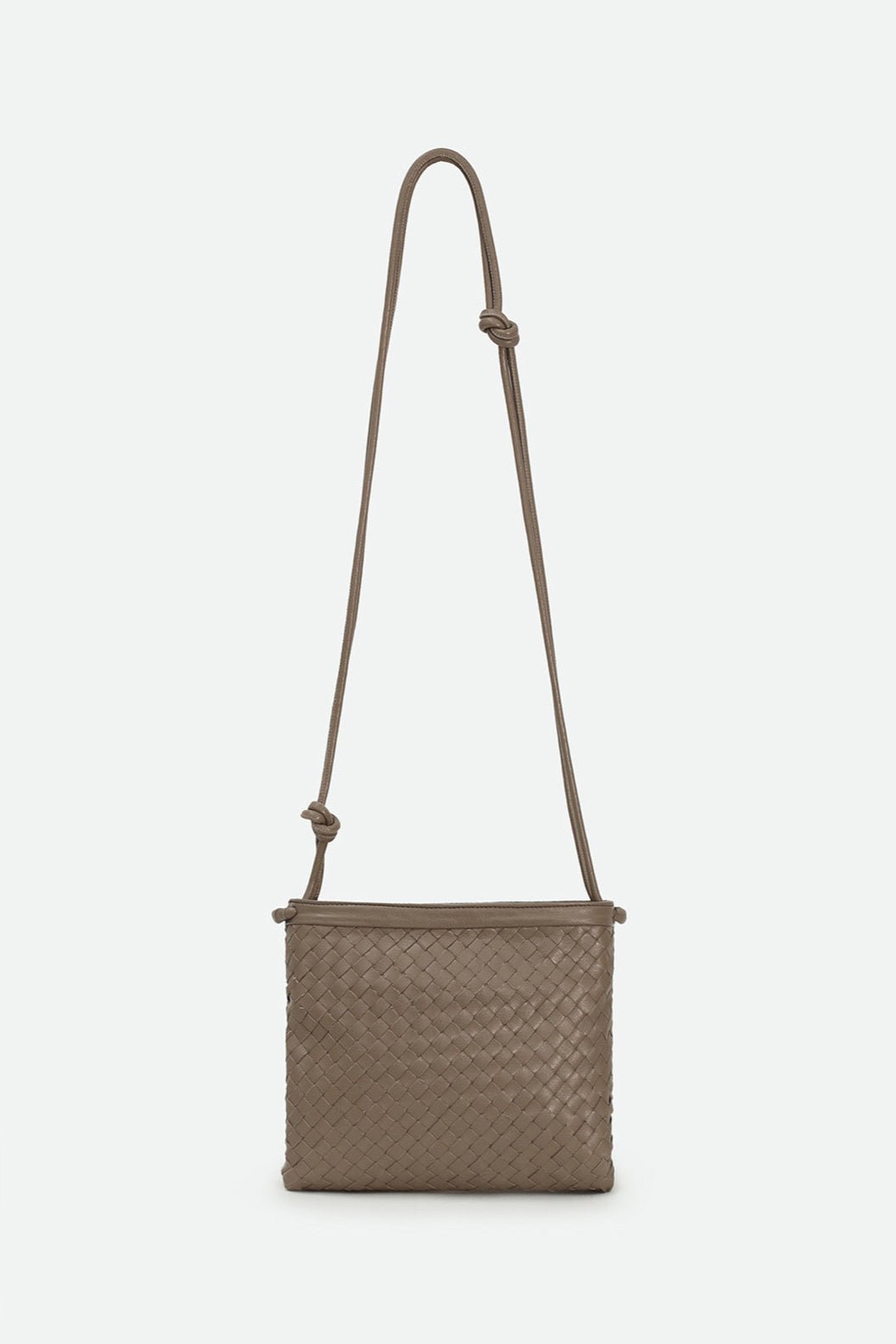 BELLIZZI BAG IN WOVEN ITALIAN LEATHER TAUPE - Jarbo
