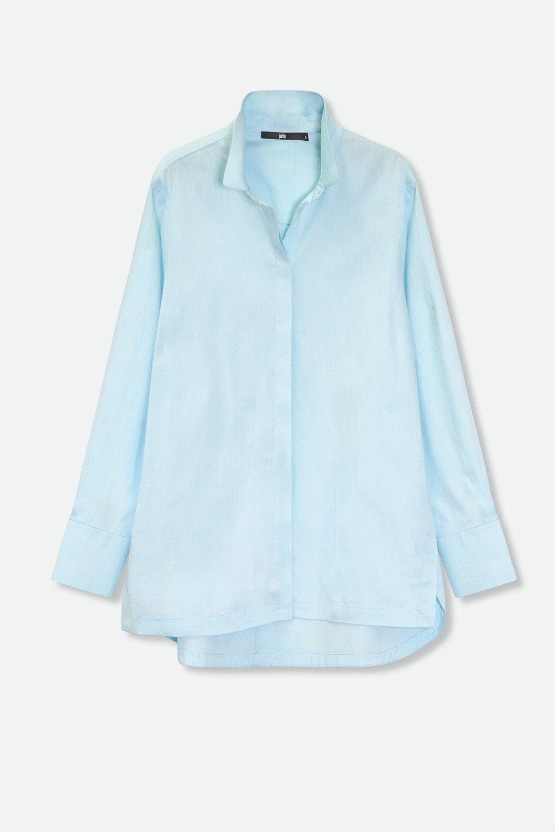 BETTE SHIRT IN 100% ITALIAN COTTON CYPRESS LIGHT BLUE