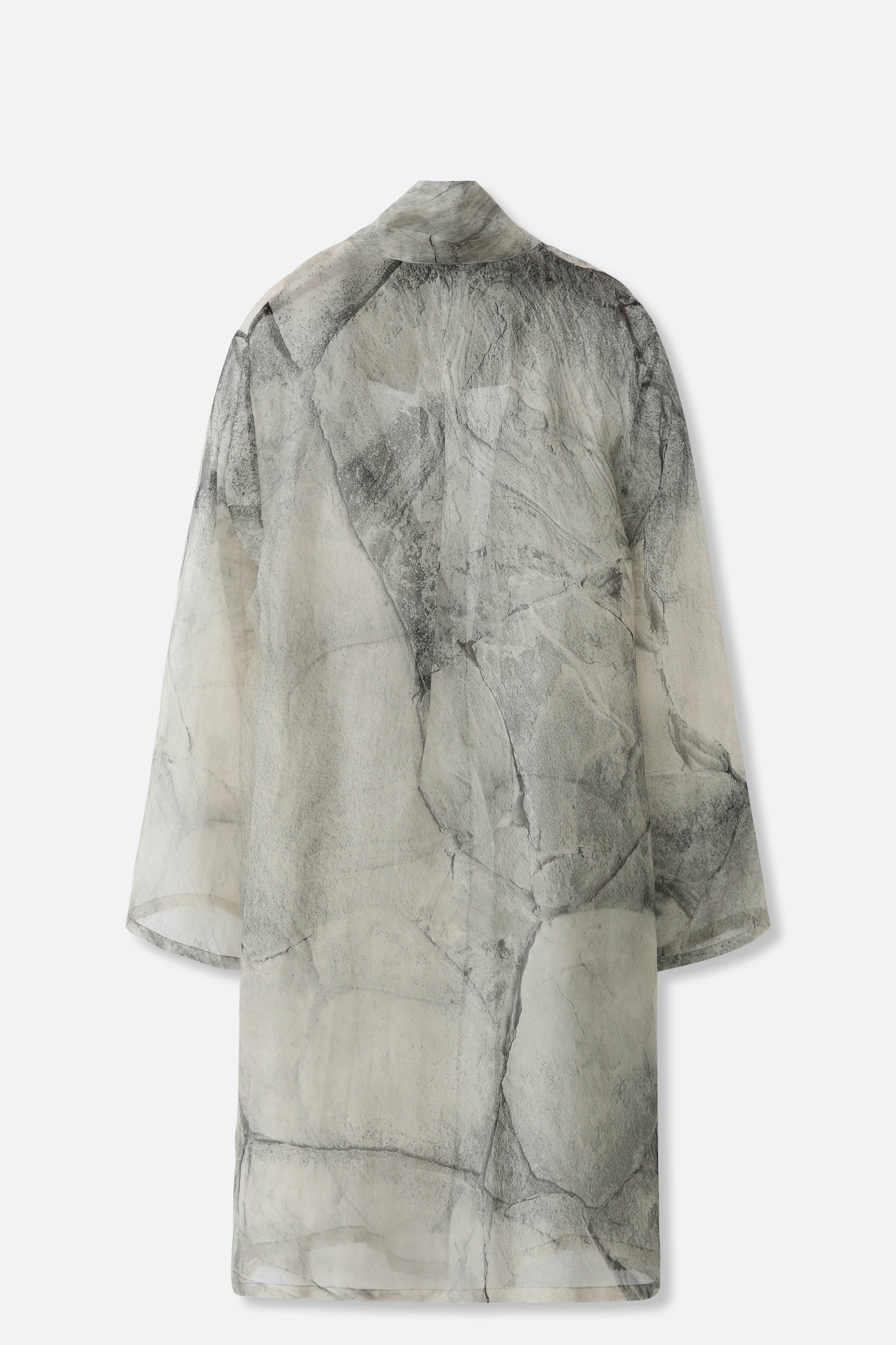 BLYTHE SILK ORGANZA DRESS JACKET IN STONEY GREY - Jarbo