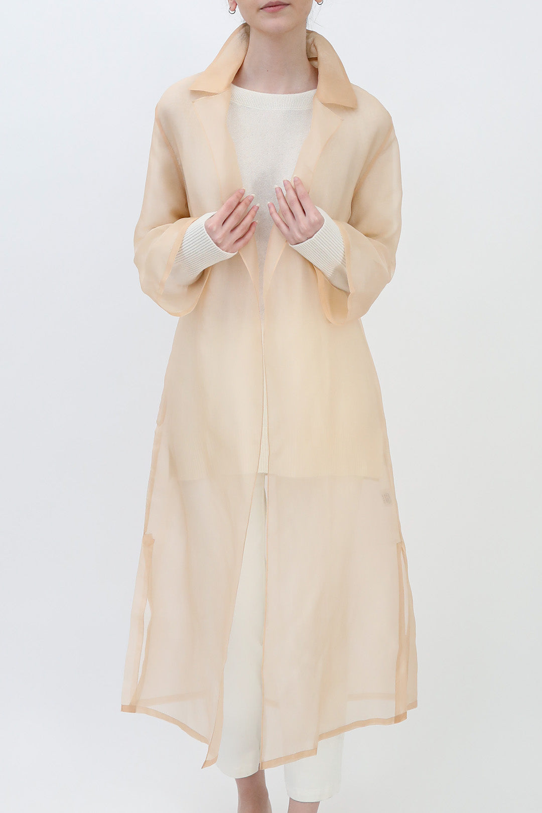 BLYTHE LONG DRESS JACKET IN SILK ORGANZA