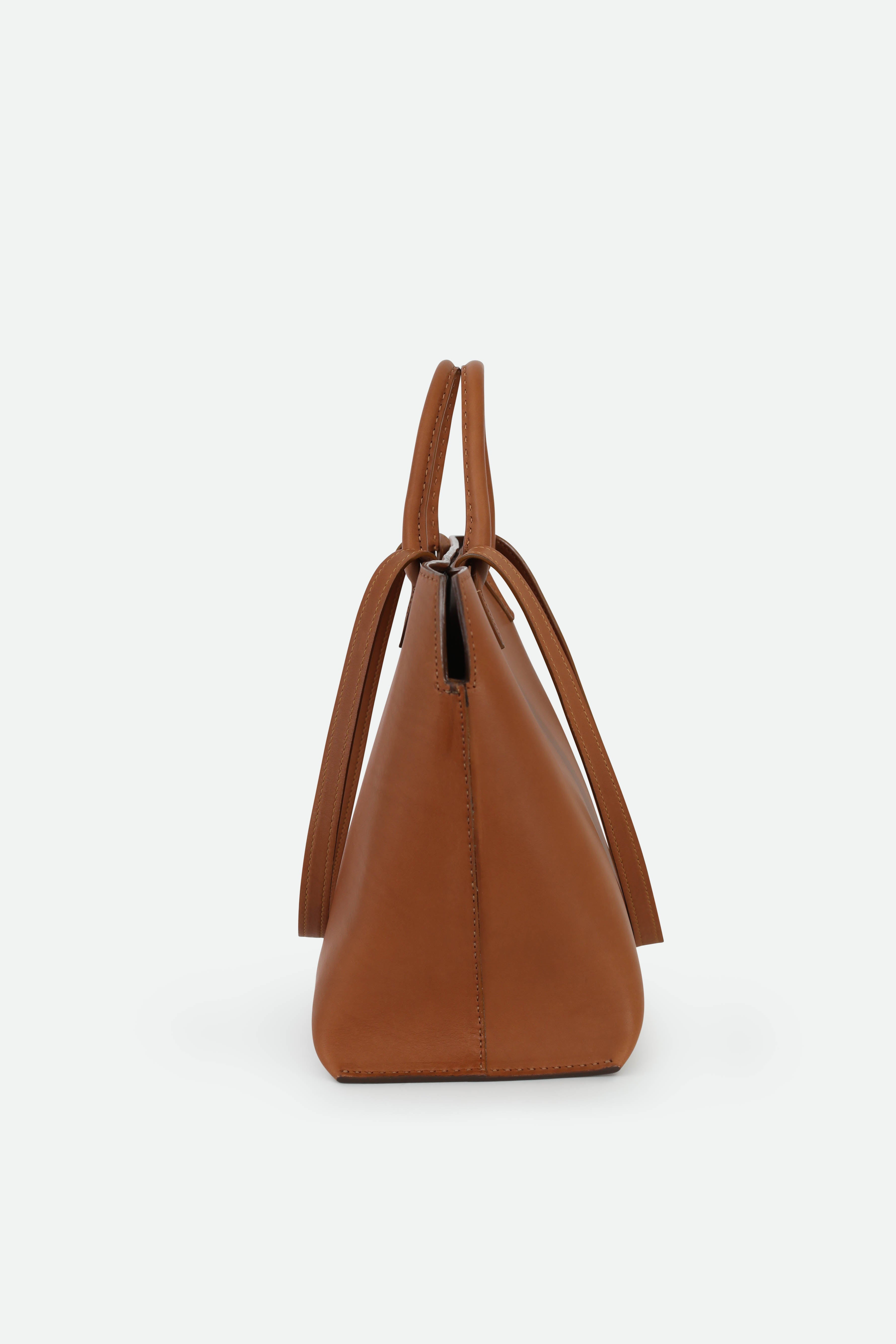 BOLZANO FRENCH BARENIA LEATHER TOTE IN NATURAL CUOIO - Jarbo