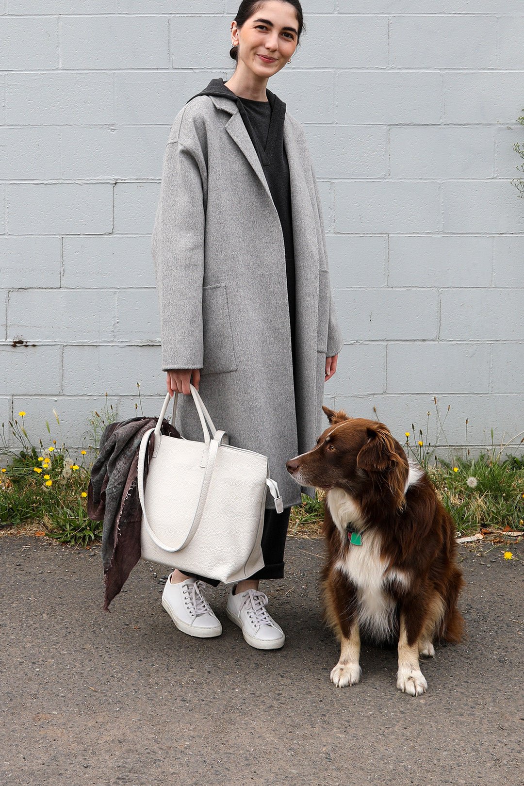 Bolzano Italian Leather Tote in Butter White - Jarbo