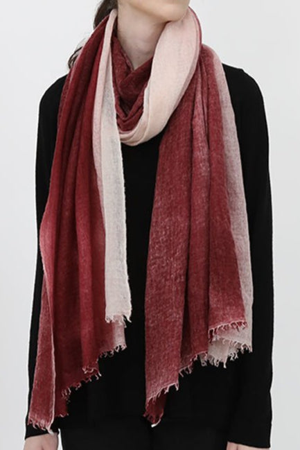 BORDEAUX SCARF IN HAND DYED CASHMERE - Jarbo