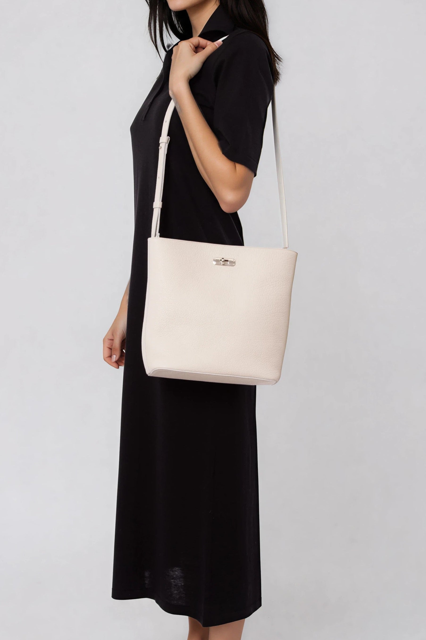 BRESCIA BAG IN ITALIAN LEATHER BUTTER WHITE - Jarbo