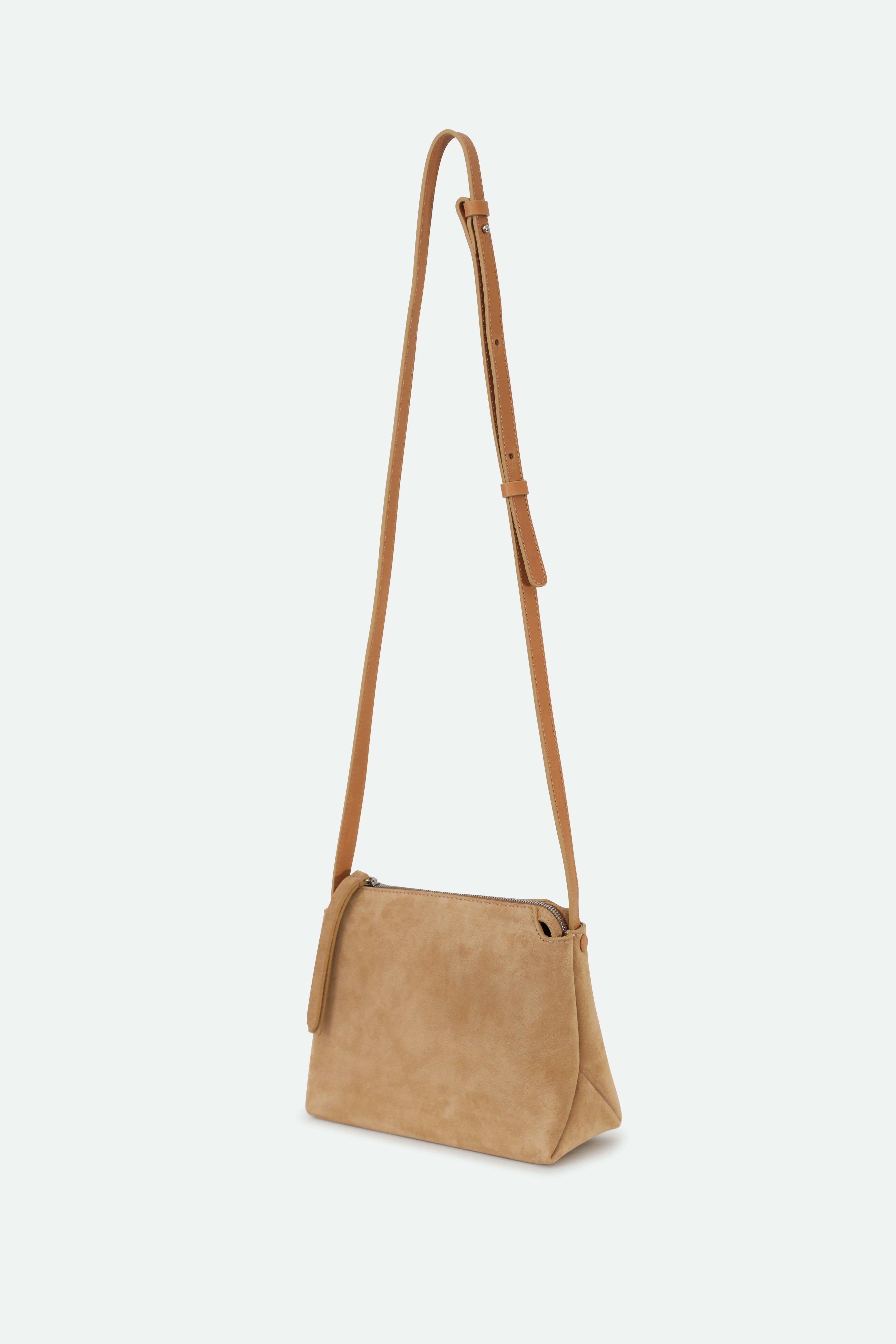 BRIDGET CROSSBODY SUEDE BAG IN COGNAC - Jarbo