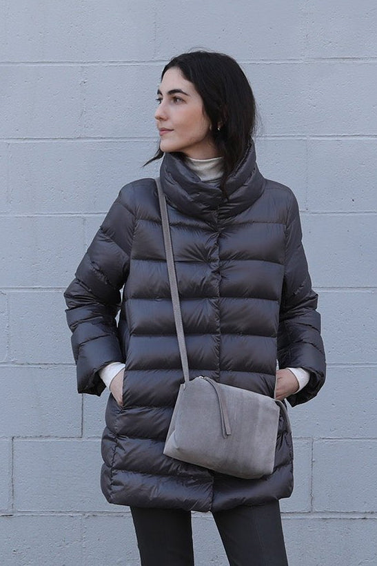 BRIDGET CROSSBODY SUEDE BAG IN GREY - Jarbo