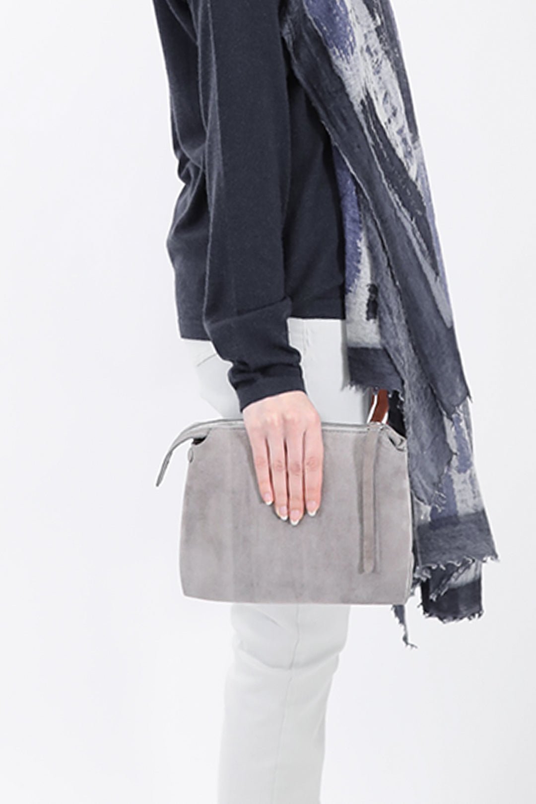 BRIDGET CROSSBODY SUEDE BAG IN GREY - Jarbo