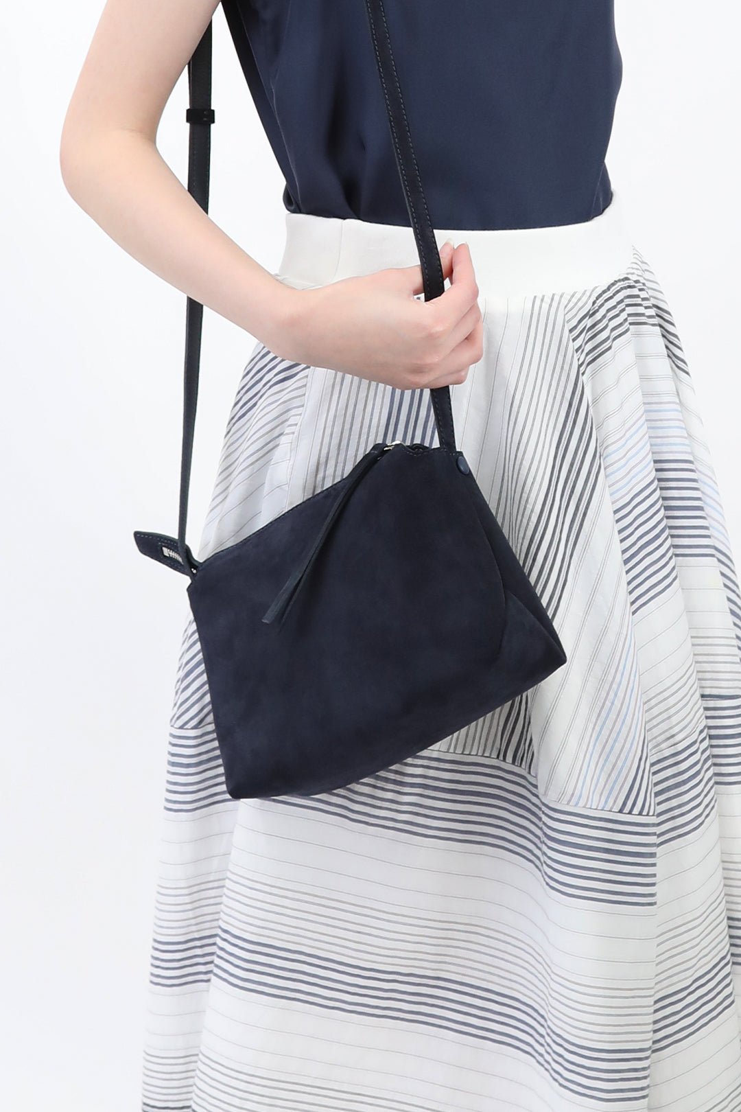 BRIDGET CROSSBODY SUEDE BAG IN NAVY - Jarbo