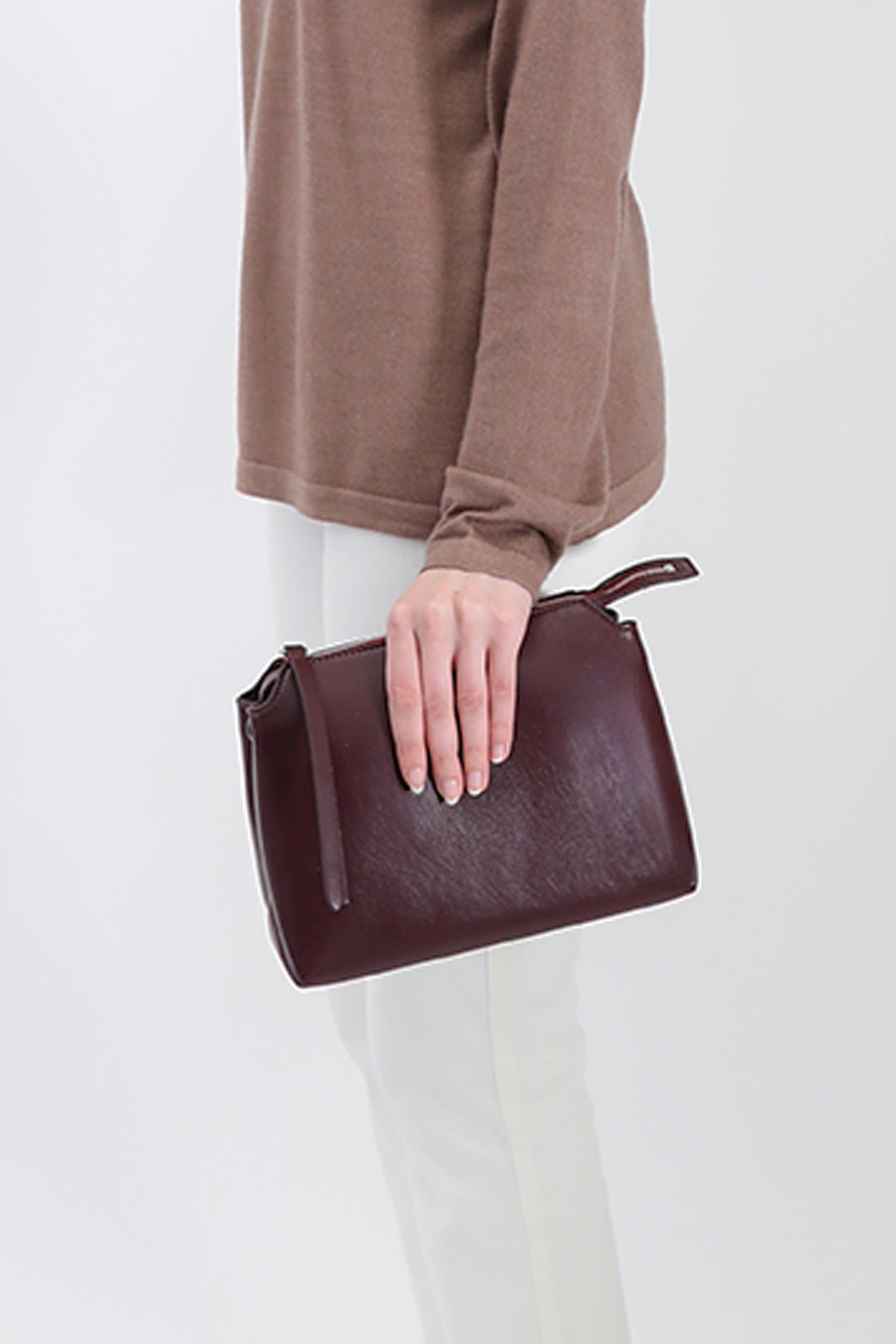 BRIDGET ITALIAN LEATHER CROSSBODY BAG IN BORDEAUX - Jarbo