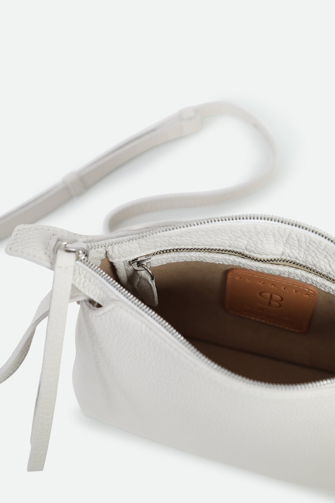 BRIDGET ITALIAN LEATHER CROSSBODY BAG IN BUTTER WHITE - Jarbo