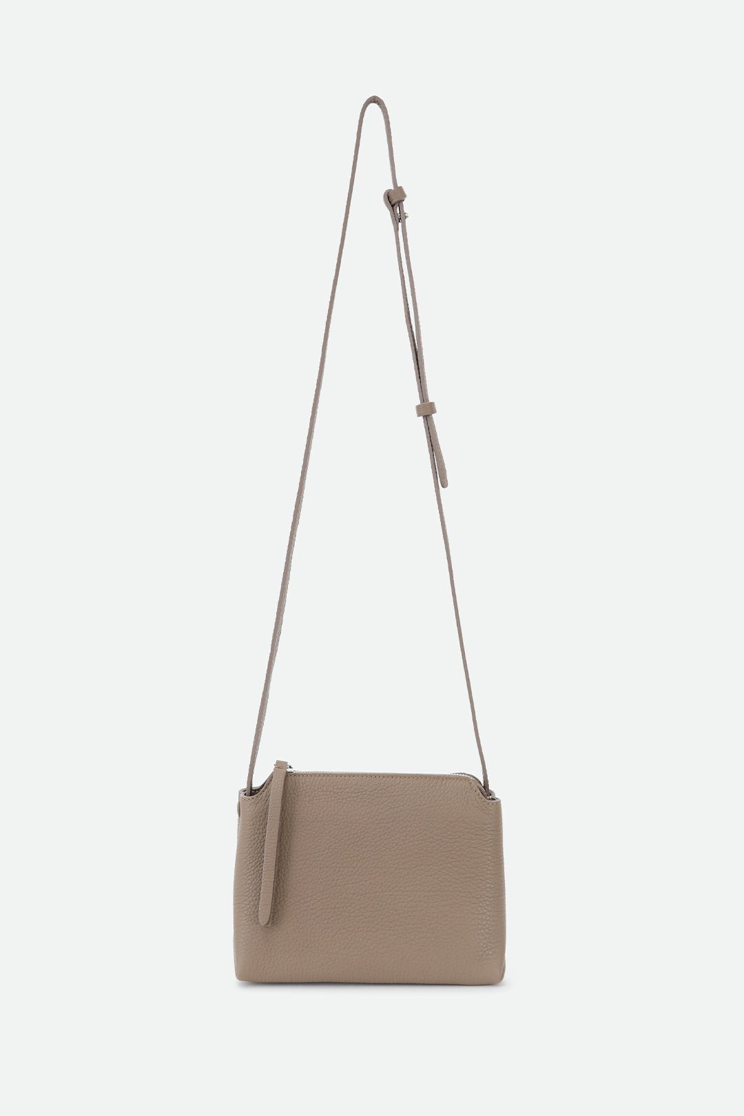 BRIDGET ITALIAN LEATHER CROSSBODY BAG IN TAUPE - Jarbo