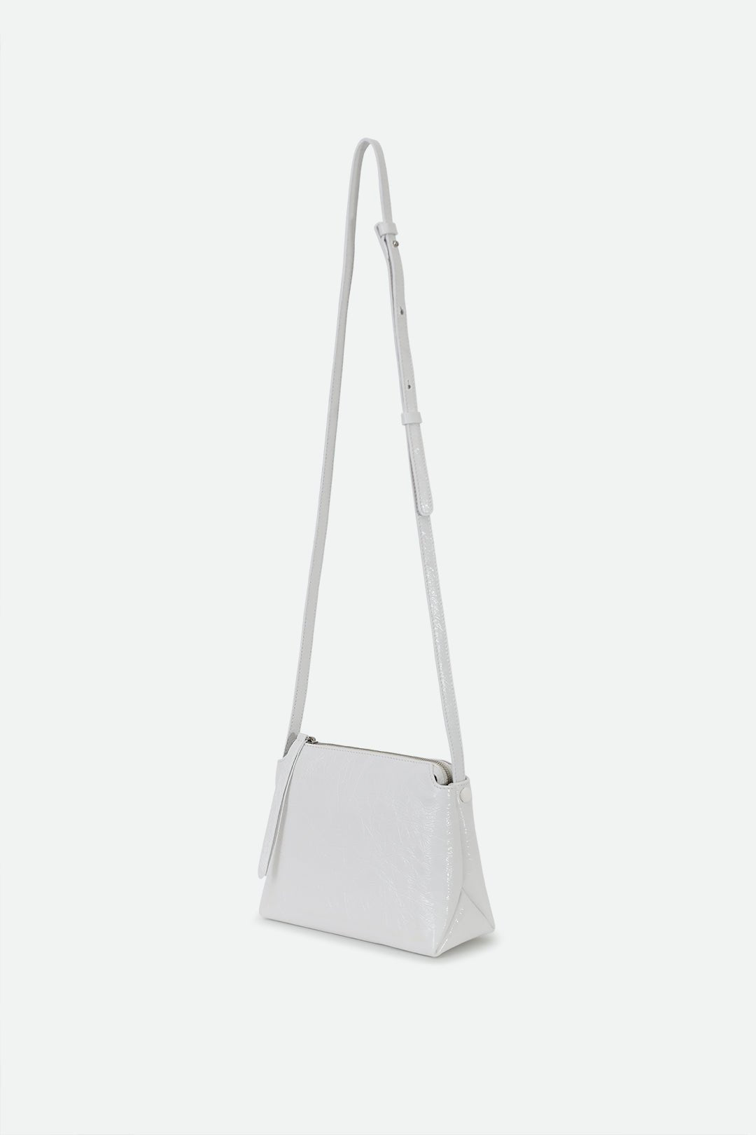 BRIDGET ITALIAN PATENT LEATHER CROSSBODY BAG IN WHITE - Jarbo