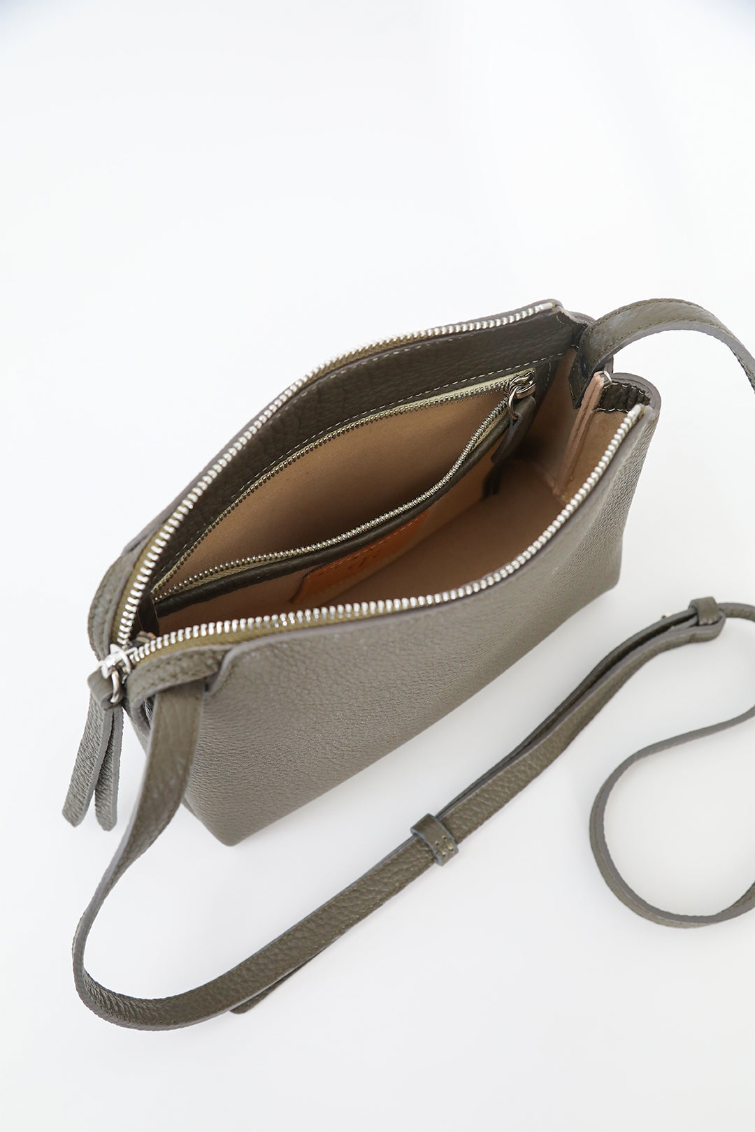 BRIDGET ITALIAN LEATHER CROSSBODY BAG IN OLIVE