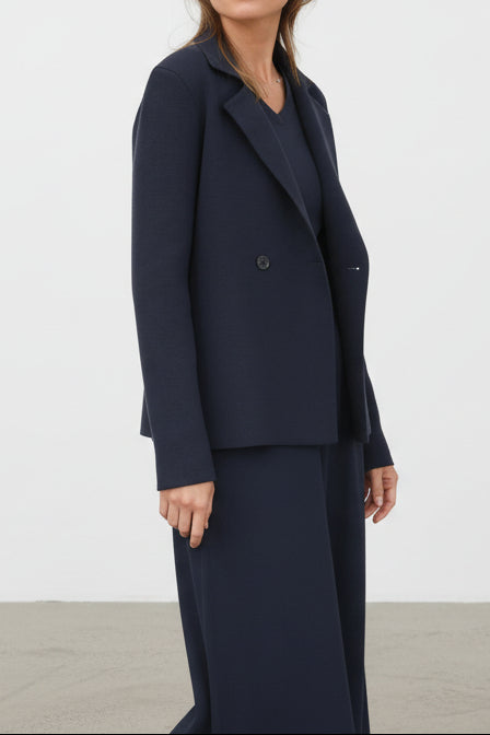 BRISIO DOUBLE BREASTED BLAZER IN ITALIAN COTTON