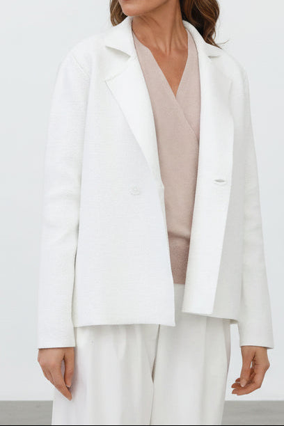 BRISIO DOUBLE BREASTED BLAZER IN ITALIAN COTTON - Jarbo