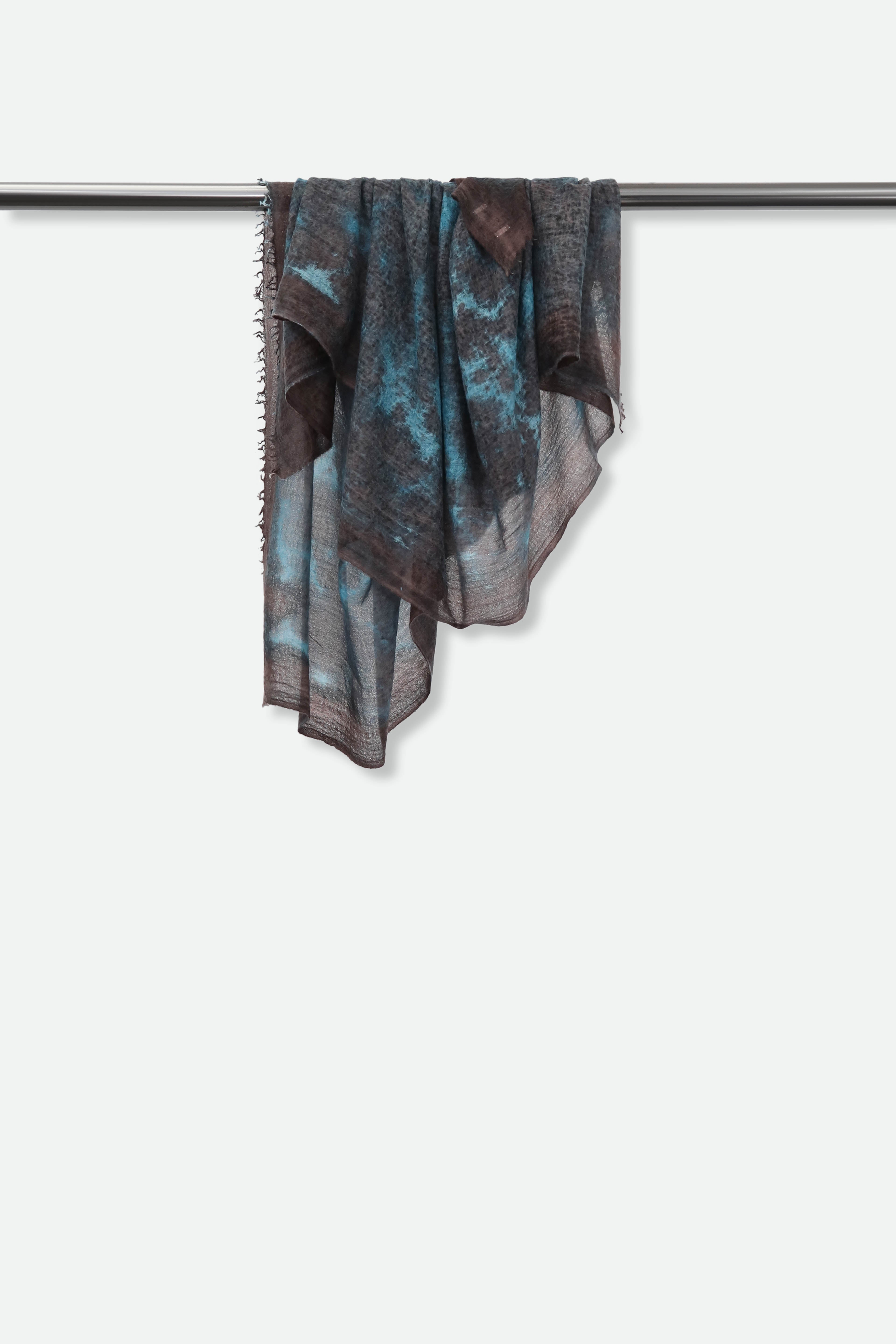 BRONZED TURQUOISE SCARF IN HAND DYED CASHMERE - Jarbo