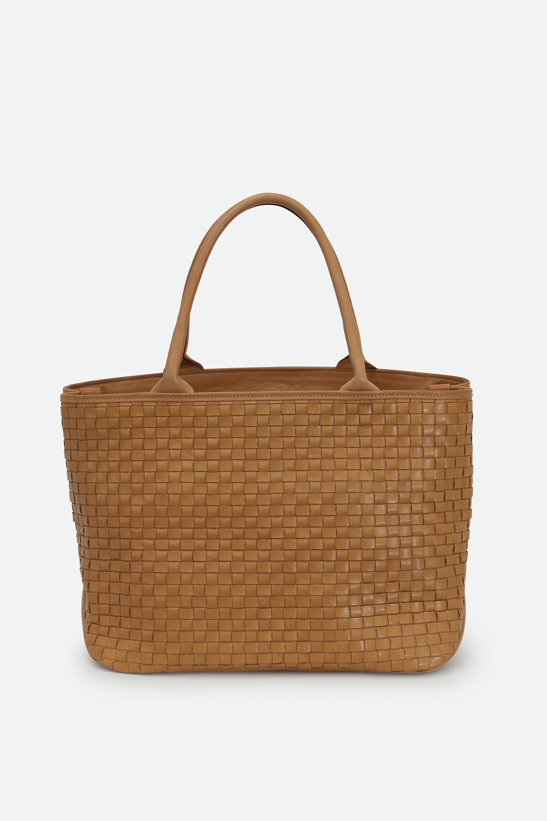 GRAZI WOVEN ITALIAN LEATHER TOTE NATURAL