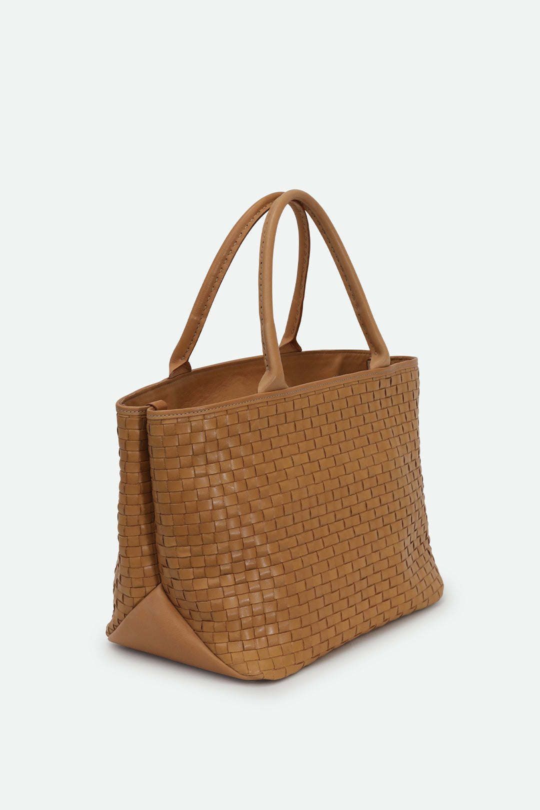 GRAZI WOVEN ITALIAN LEATHER TOTE NATURAL