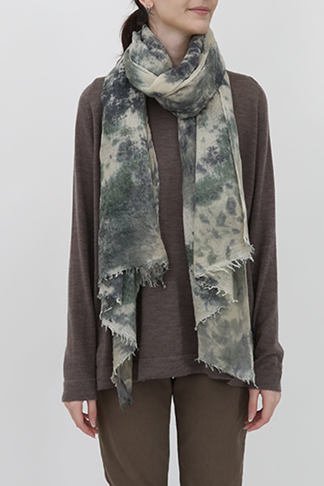 CAMOUFLAGE SCARF IN HAND DYED CASHMERE - Jarbo