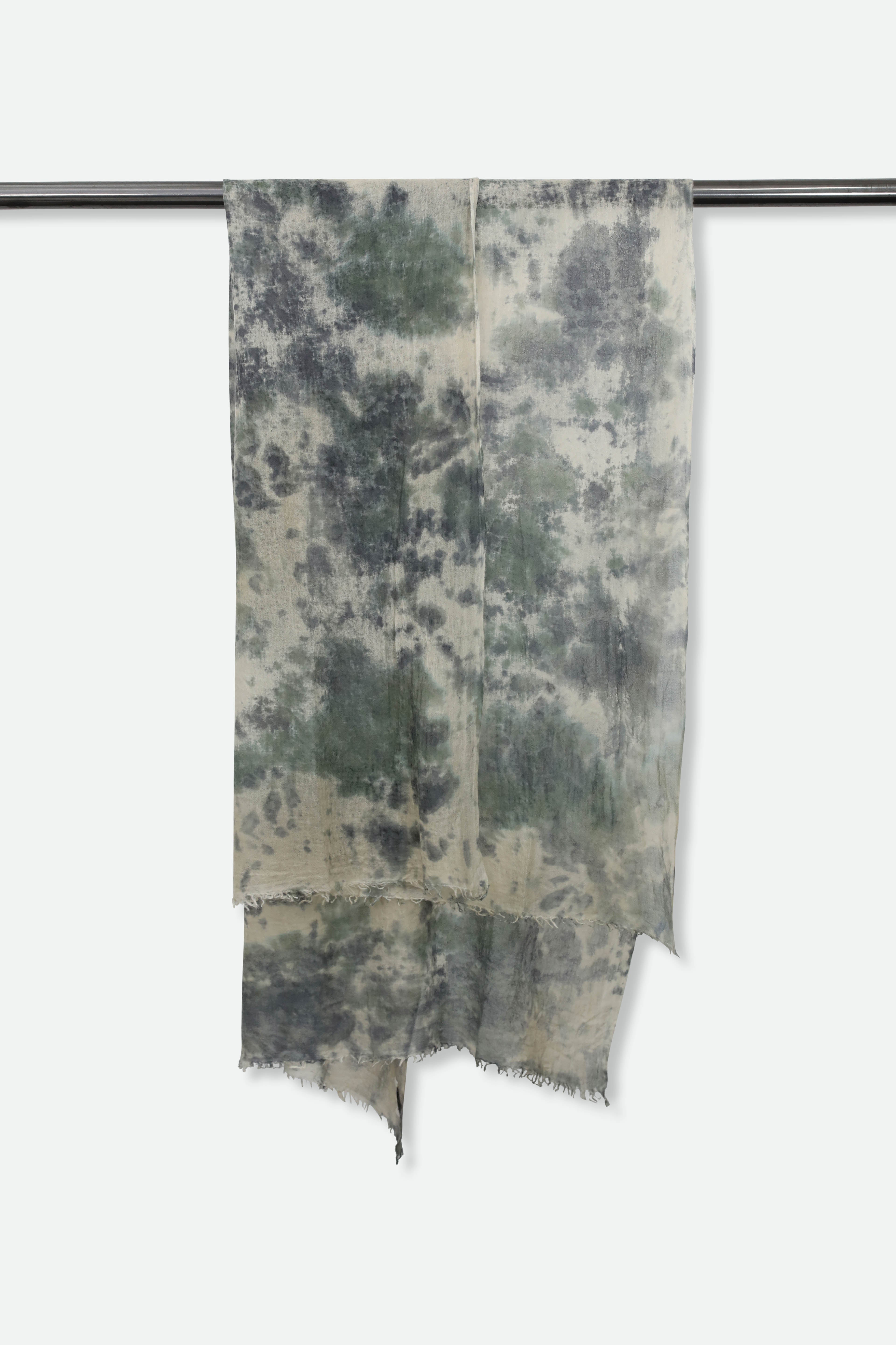 CAMOUFLAGE SCARF IN HAND DYED CASHMERE - Jarbo