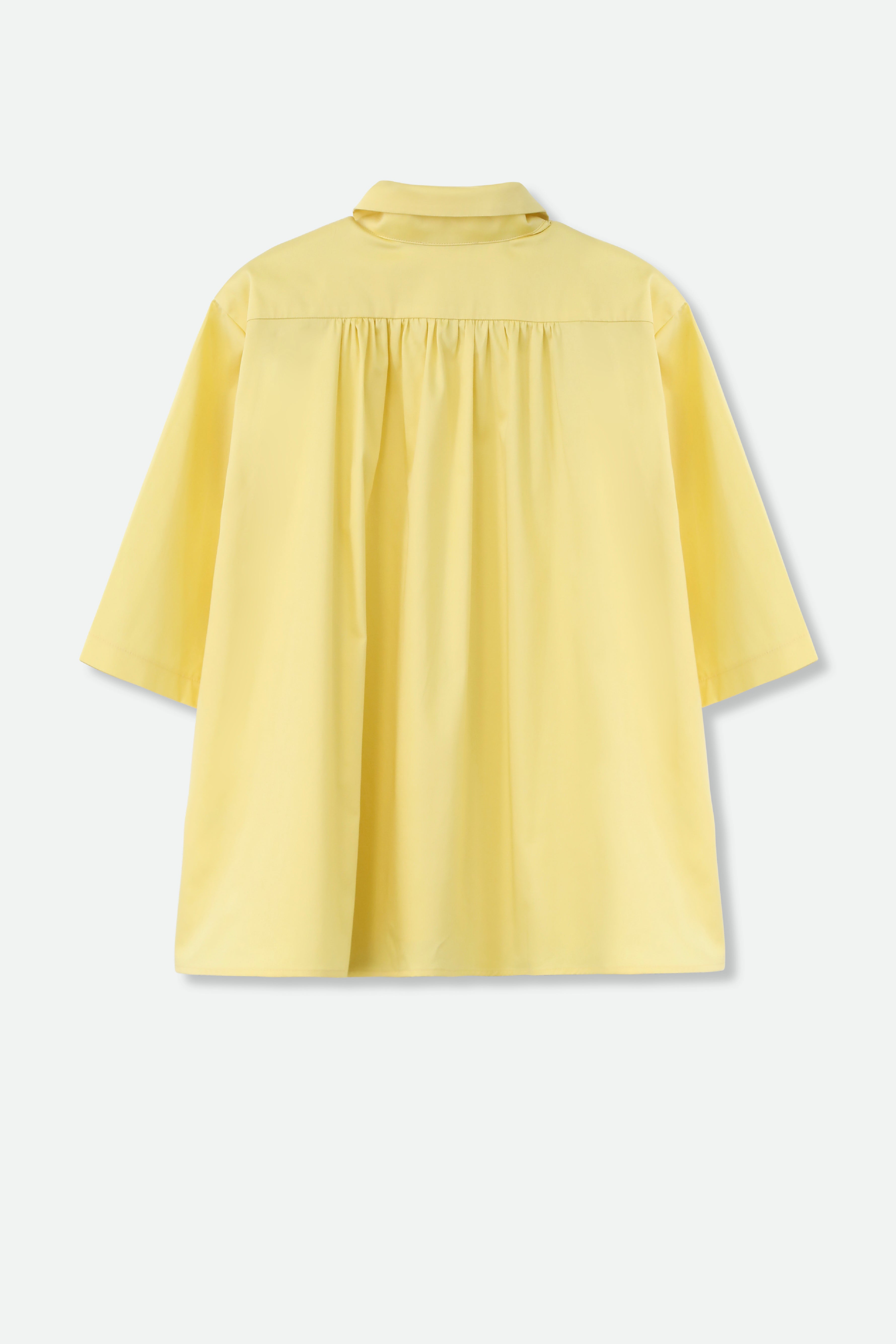 CAMP SHIRT IN ITALIAN COTTON POPLIN STRETCH IN YELLOW - Jarbo