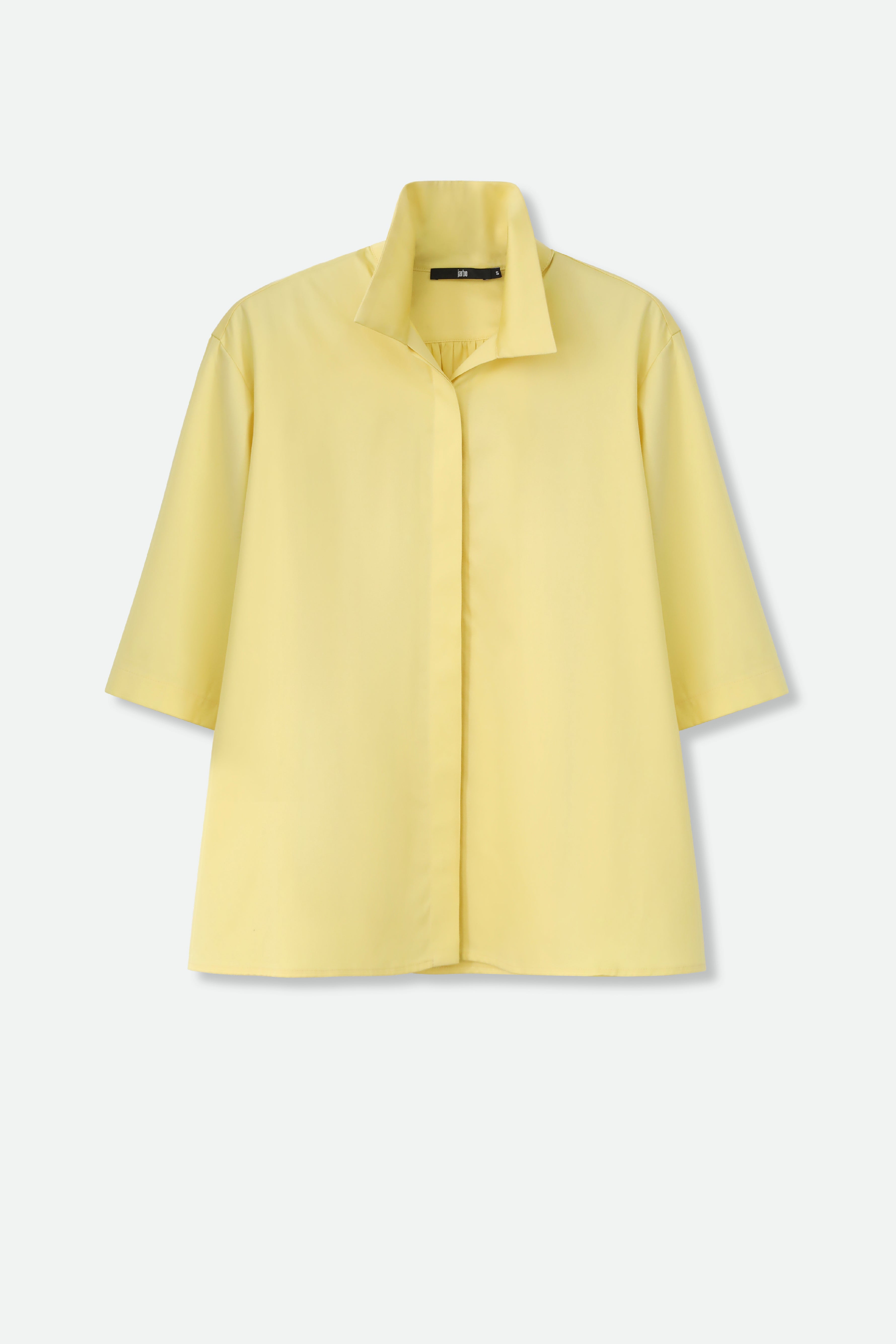 CAMP SHIRT IN ITALIAN COTTON POPLIN STRETCH IN YELLOW - Jarbo