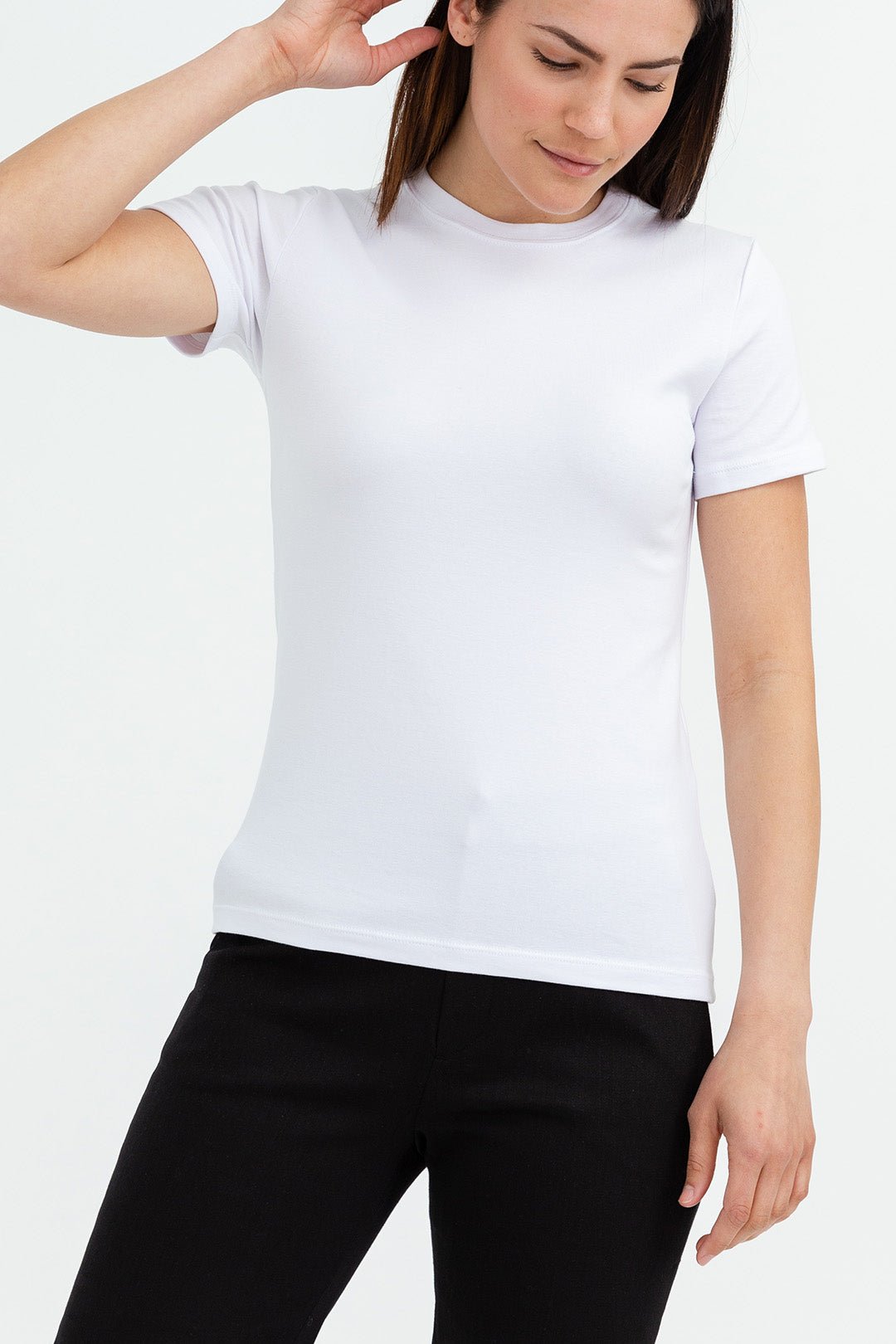 CAP SLEEVE CREW IN PIMA COTTON STRETCH - Jarbo