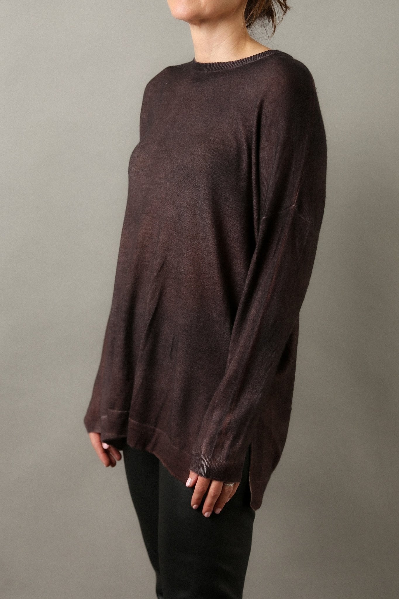 CARENA RELAXED SWEATER IN HAND - DYED CASHMERE - Jarbo