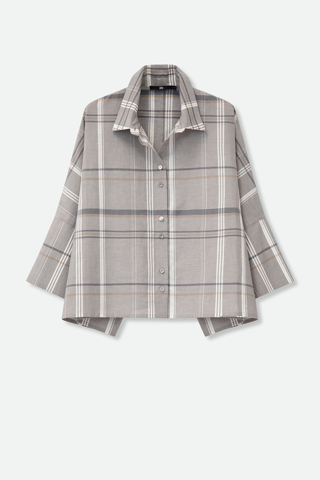 CEDROS SHIRT IN ITALIAN COTTON GREY PLAID - Jarbo
