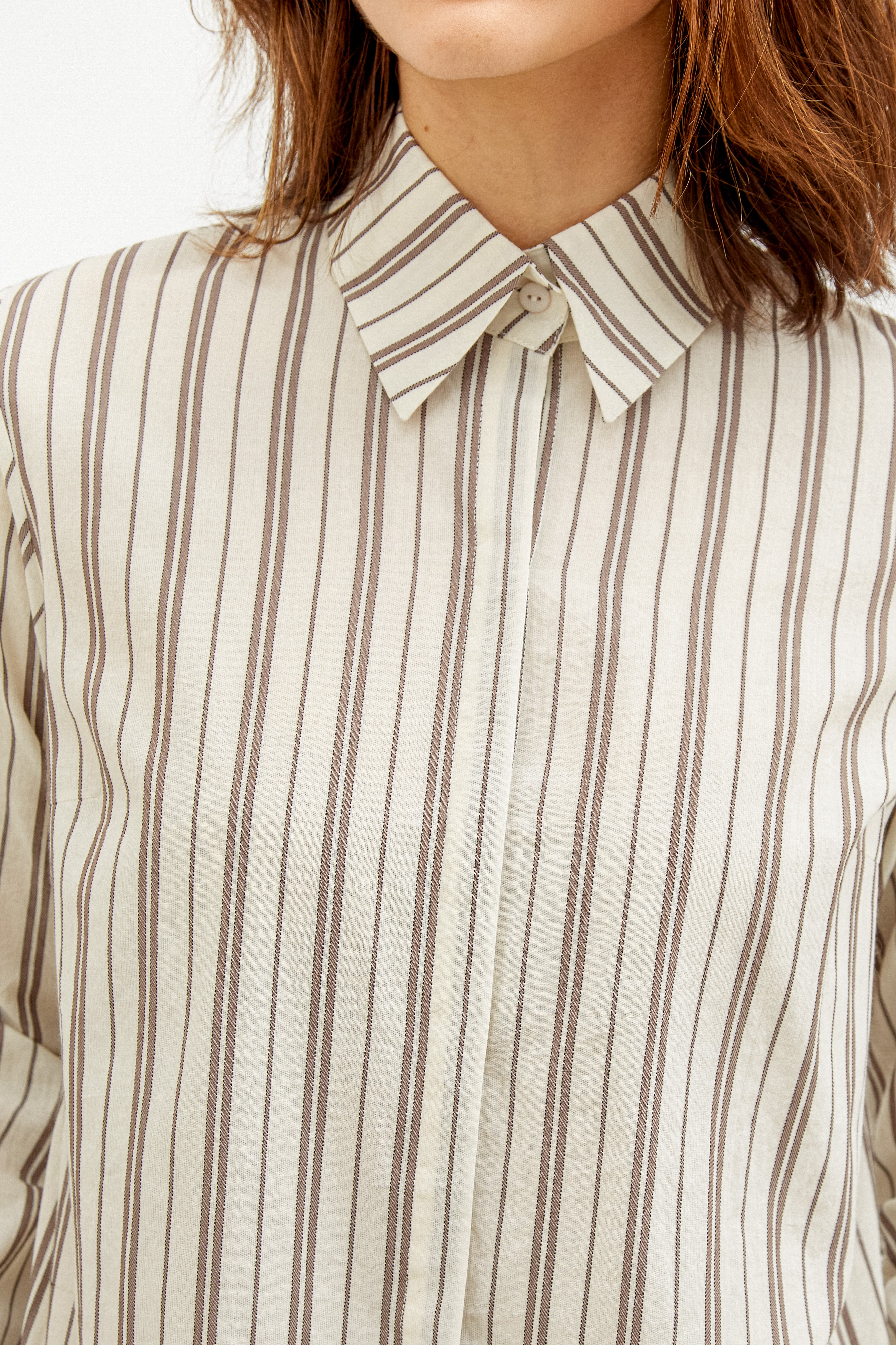 CELIA BOXY SHORT CUT STRIPED BLOUSE